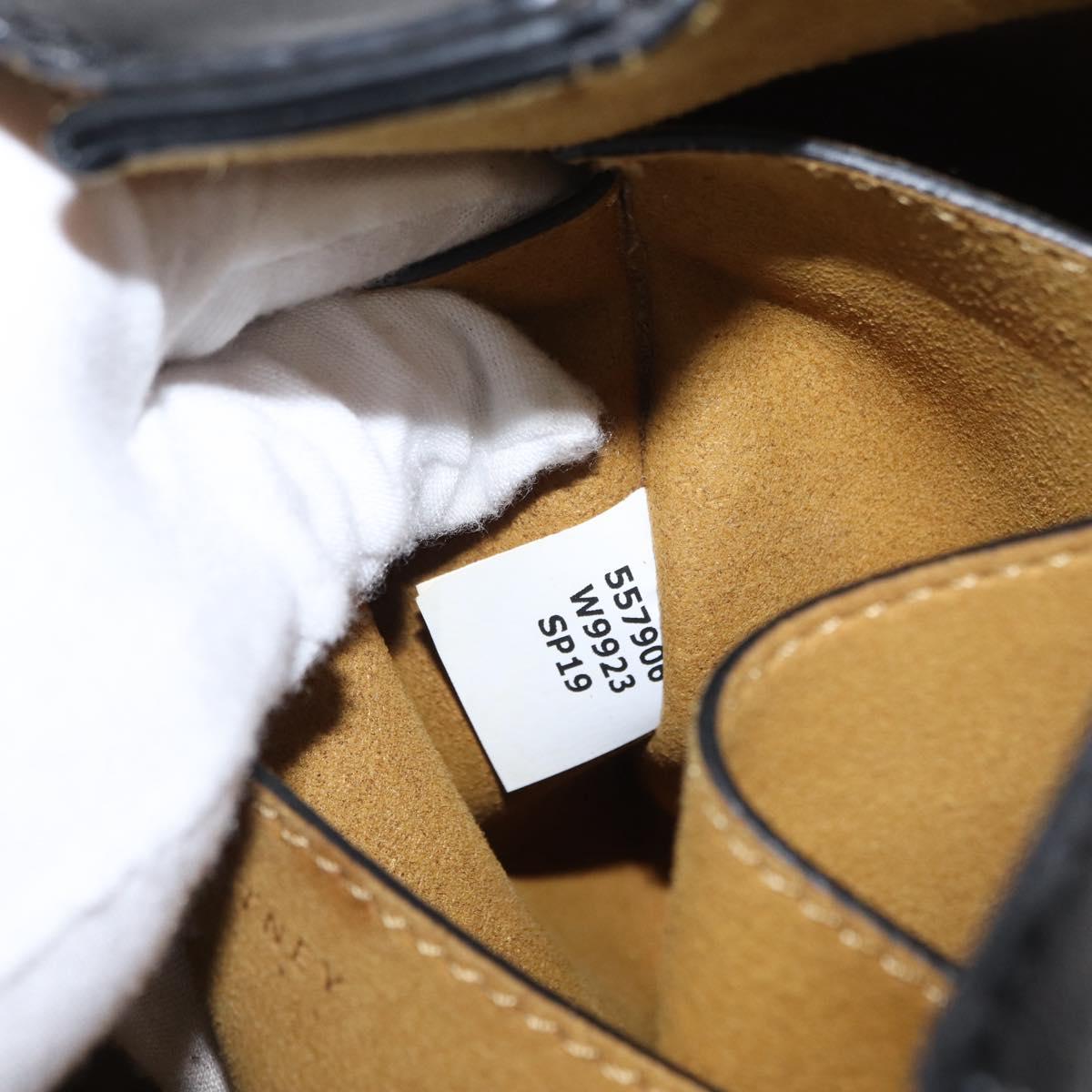 Stella MacCartney Shoulder Bag Leather Black Gold Auth BA8007