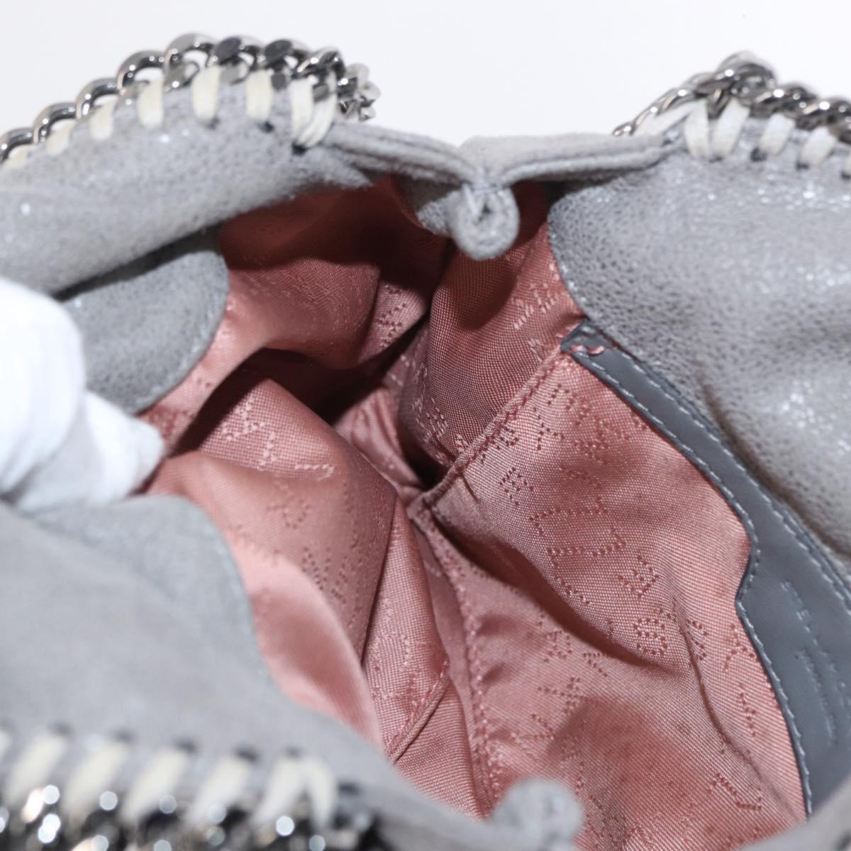 Stella MacCartney Chain Falabella Bag polyester Gray Silver 391698 Auth BA8008