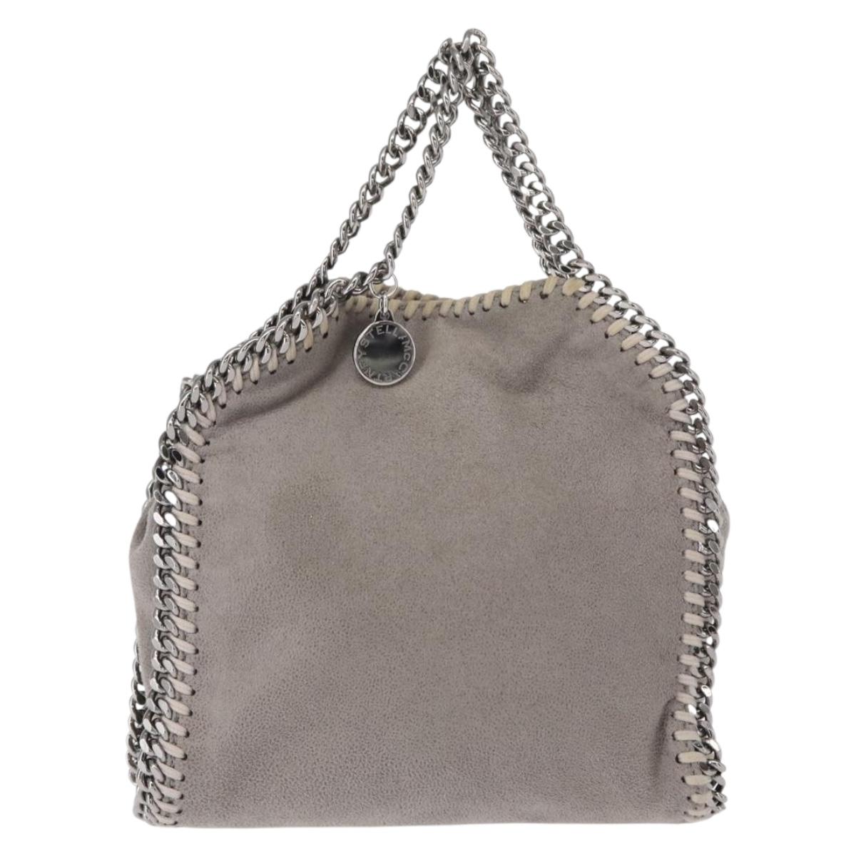 Stella MacCartney Chain Falabella Bag polyester Gray Silver 391698 Auth BA8008