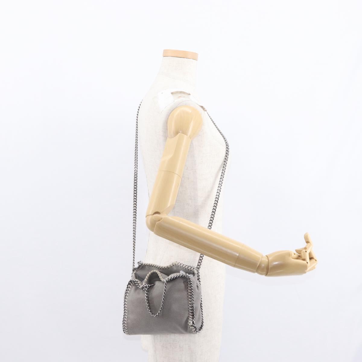 Stella MacCartney Chain Falabella Bag polyester Gray Silver 391698 Auth BA8008