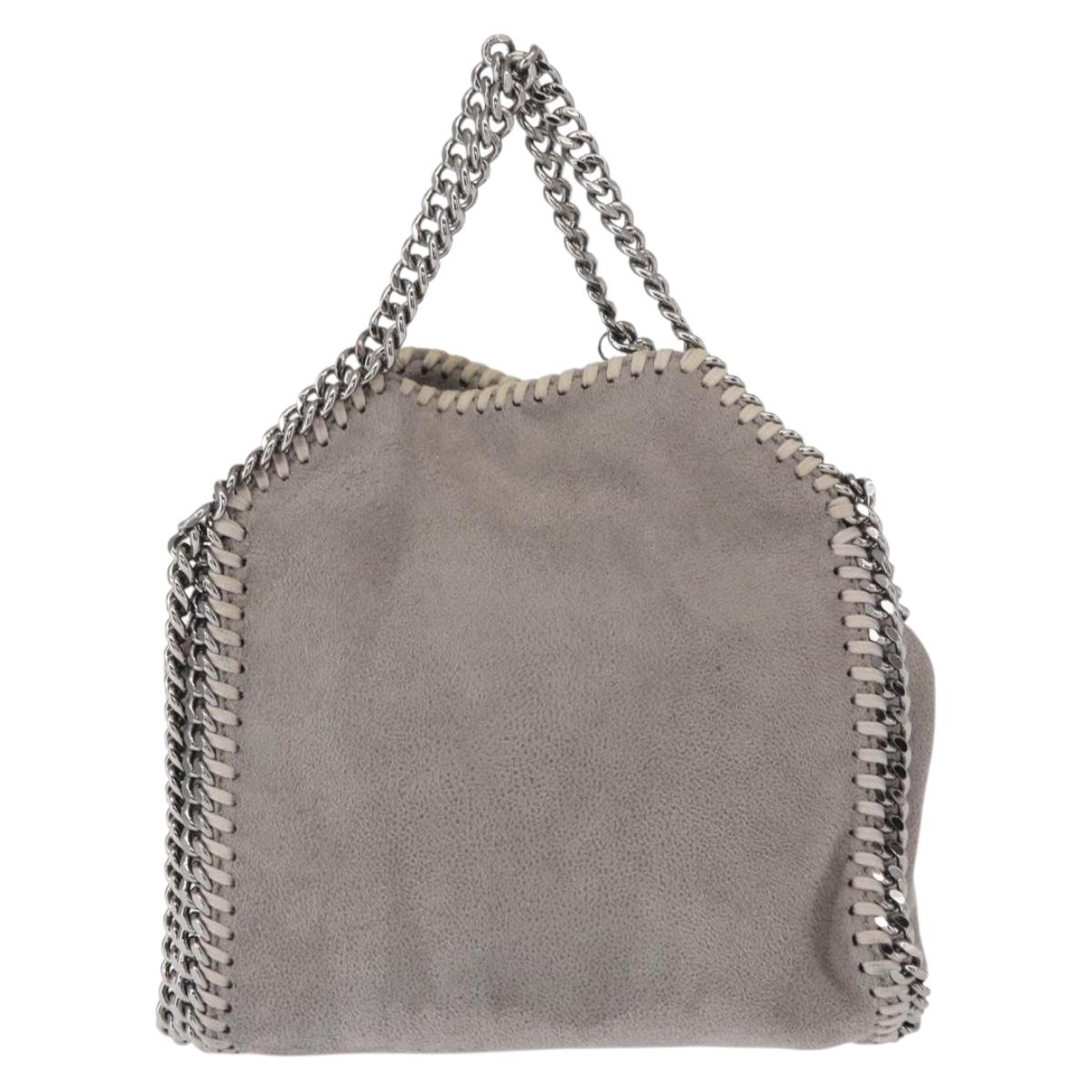 Stella MacCartney Chain Falabella Bag polyester Gray Silver 391698 Auth BA8008