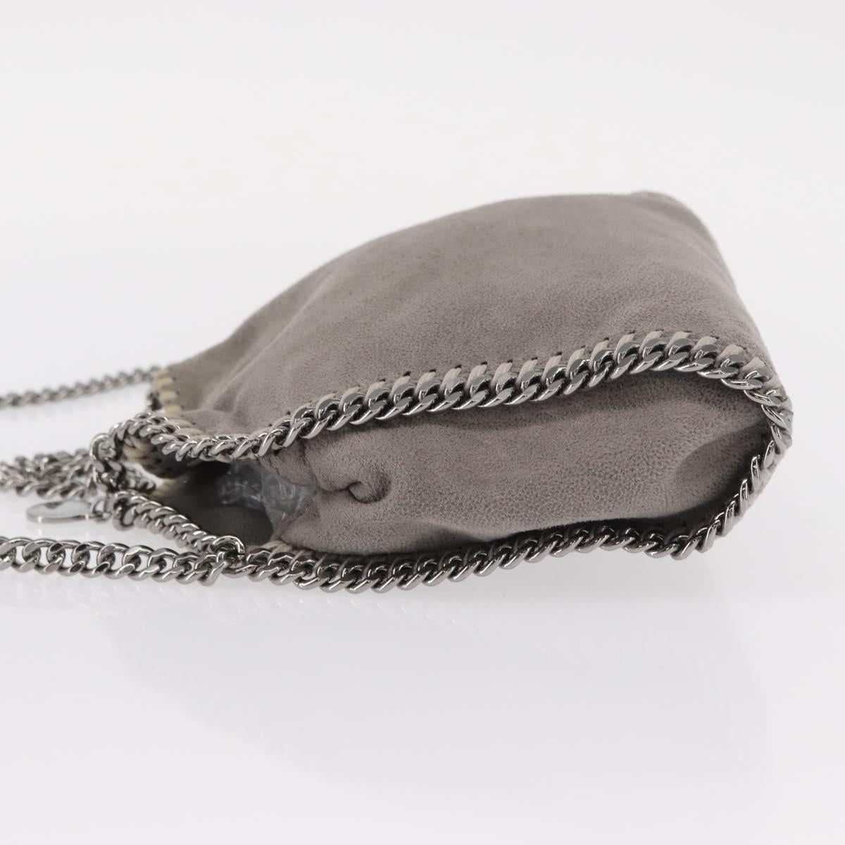Stella MacCartney Chain Falabella Bag polyester Gray Silver 391698 Auth BA8008