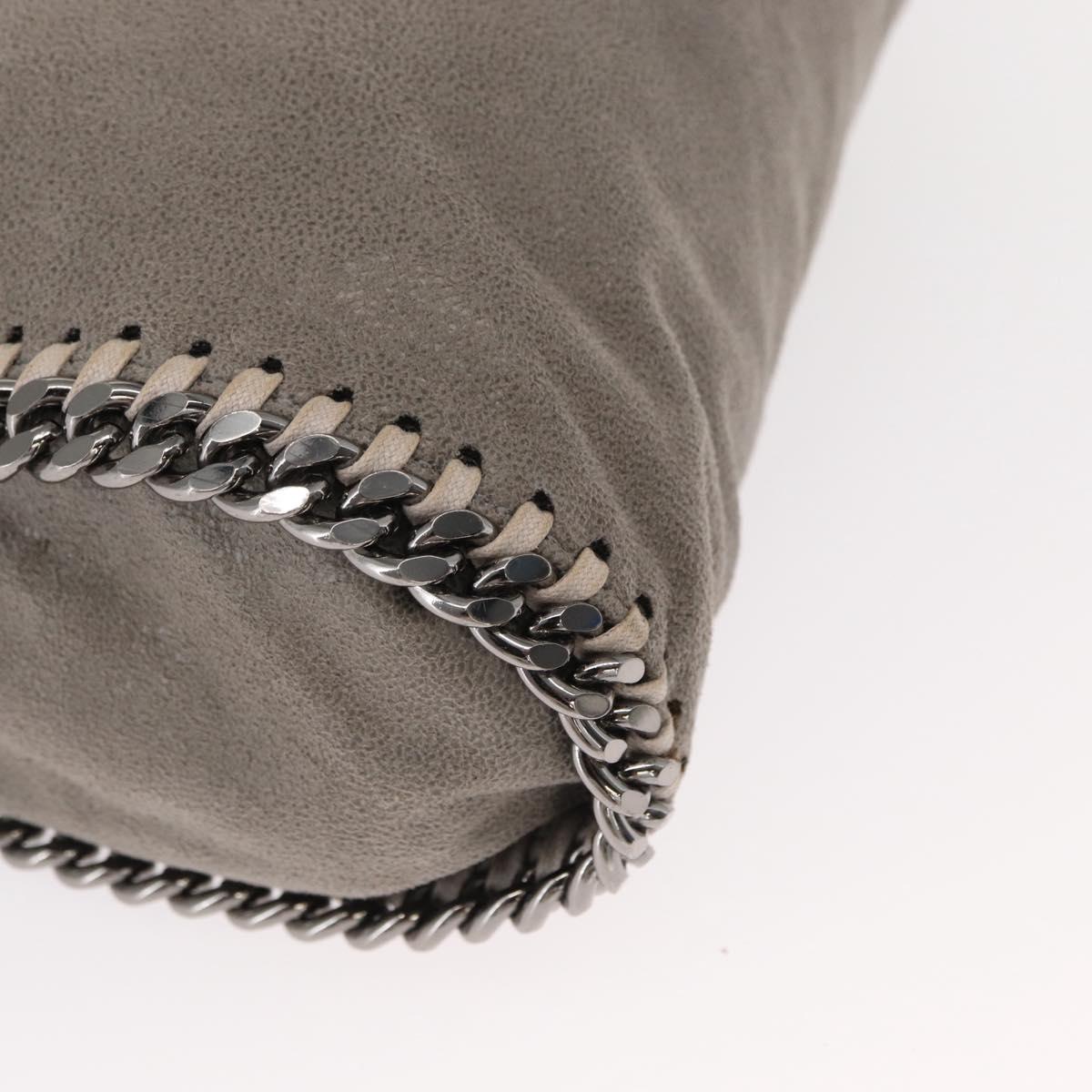 Stella MacCartney Chain Falabella Bag polyester Gray Silver 371223 Auth BA8009