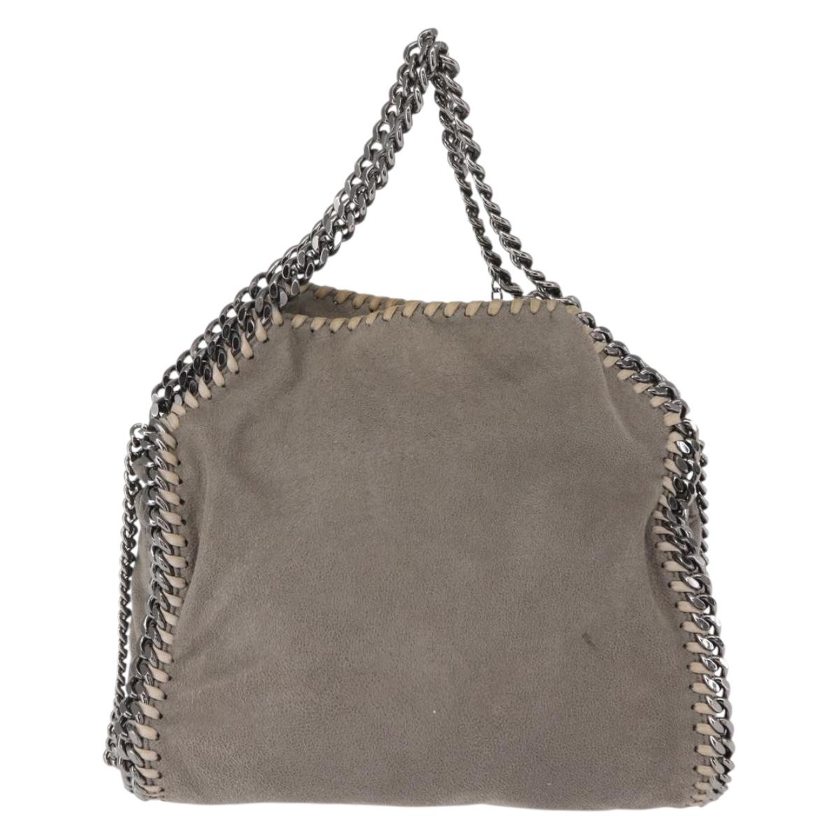 Stella MacCartney Chain Falabella Bag polyester Gray Silver 371223 Auth BA8009