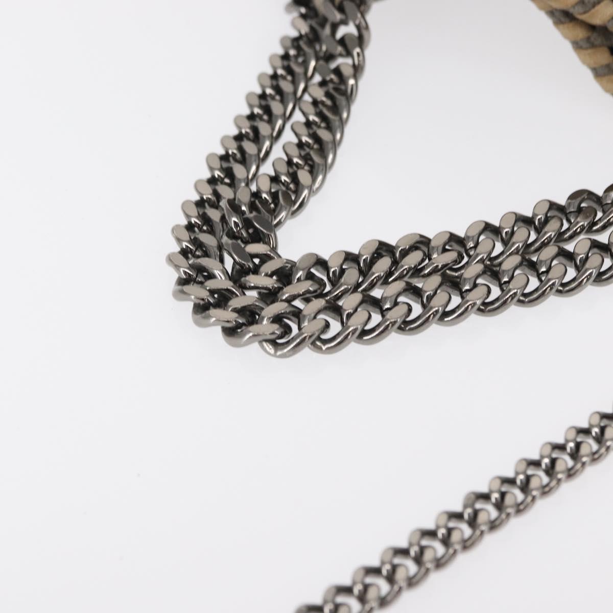 Stella MacCartney Chain Falabella Bag polyester Gray Silver 371223 Auth BA8009