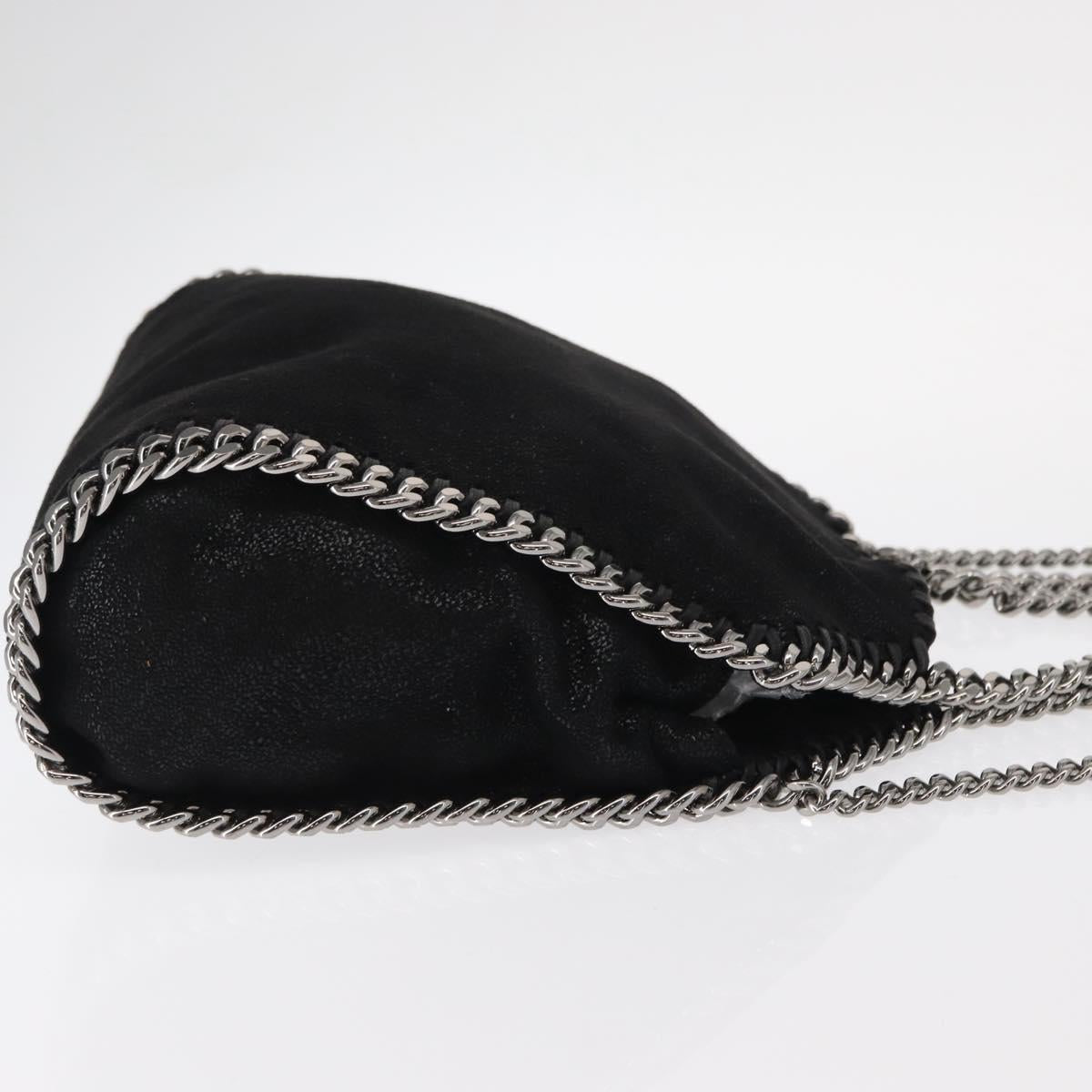 Stella MacCartney Chain Falabella Bag polyester Black Silver 371223 Auth BA8010