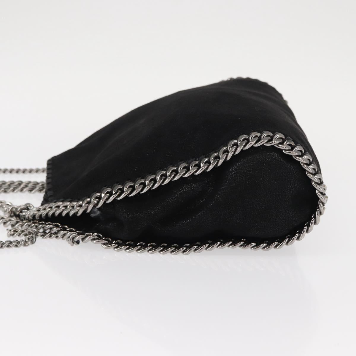 Stella MacCartney Chain Falabella Bag polyester Black Silver 371223 Auth BA8010