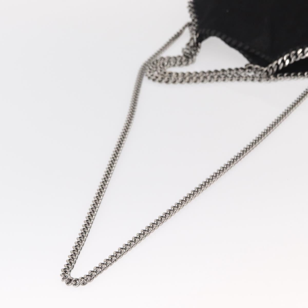 Stella MacCartney Chain Falabella Bag polyester Black Silver 371223 Auth BA8010