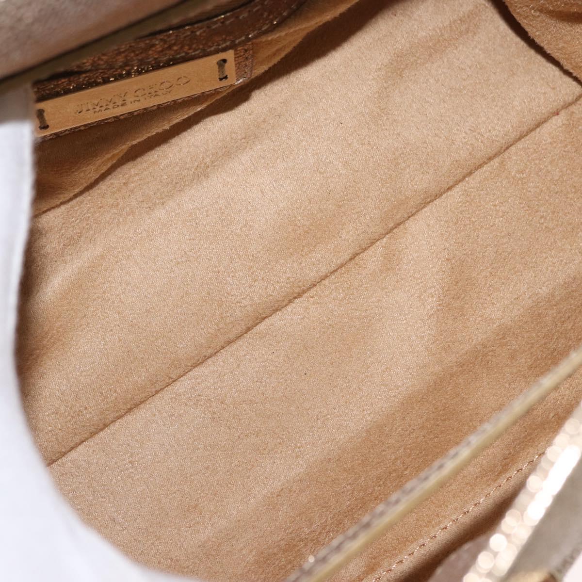 Jimmy Choo Hand Bag Leather 2way Gold Auth BA8012