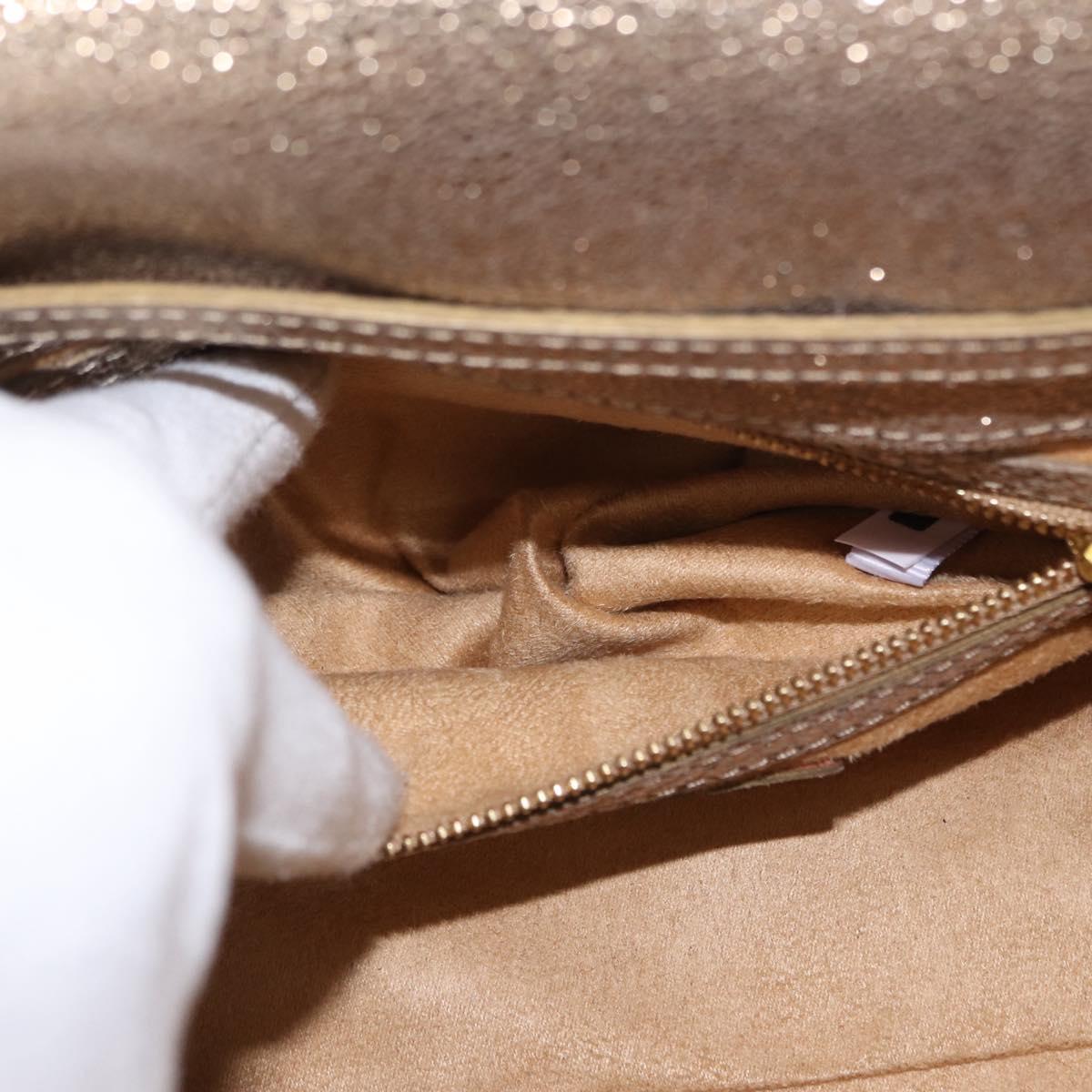 Jimmy Choo Hand Bag Leather 2way Gold Auth BA8012