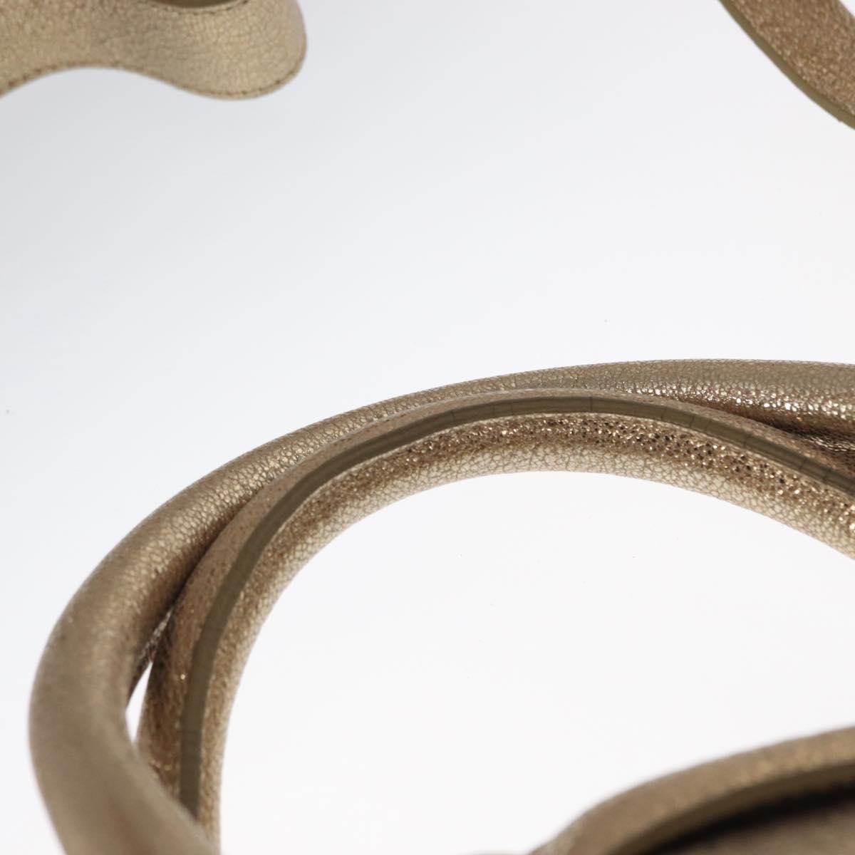 Jimmy Choo Hand Bag Leather 2way Gold Auth BA8012