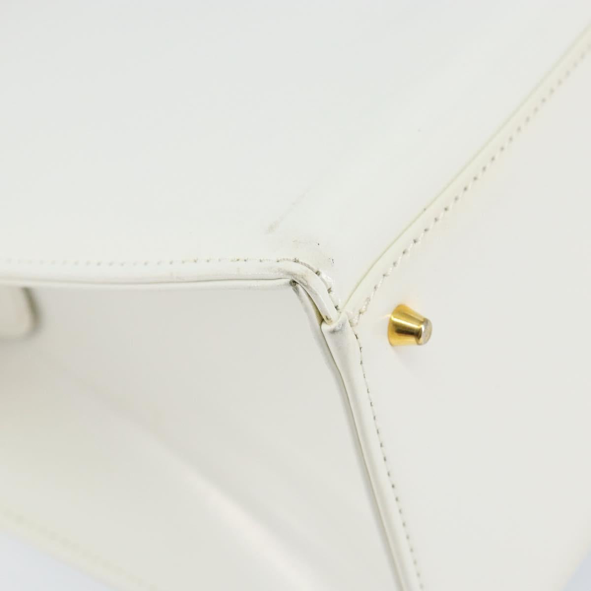 Gianni Versace Shoulder Bag Leather White Gold Auth BA8015