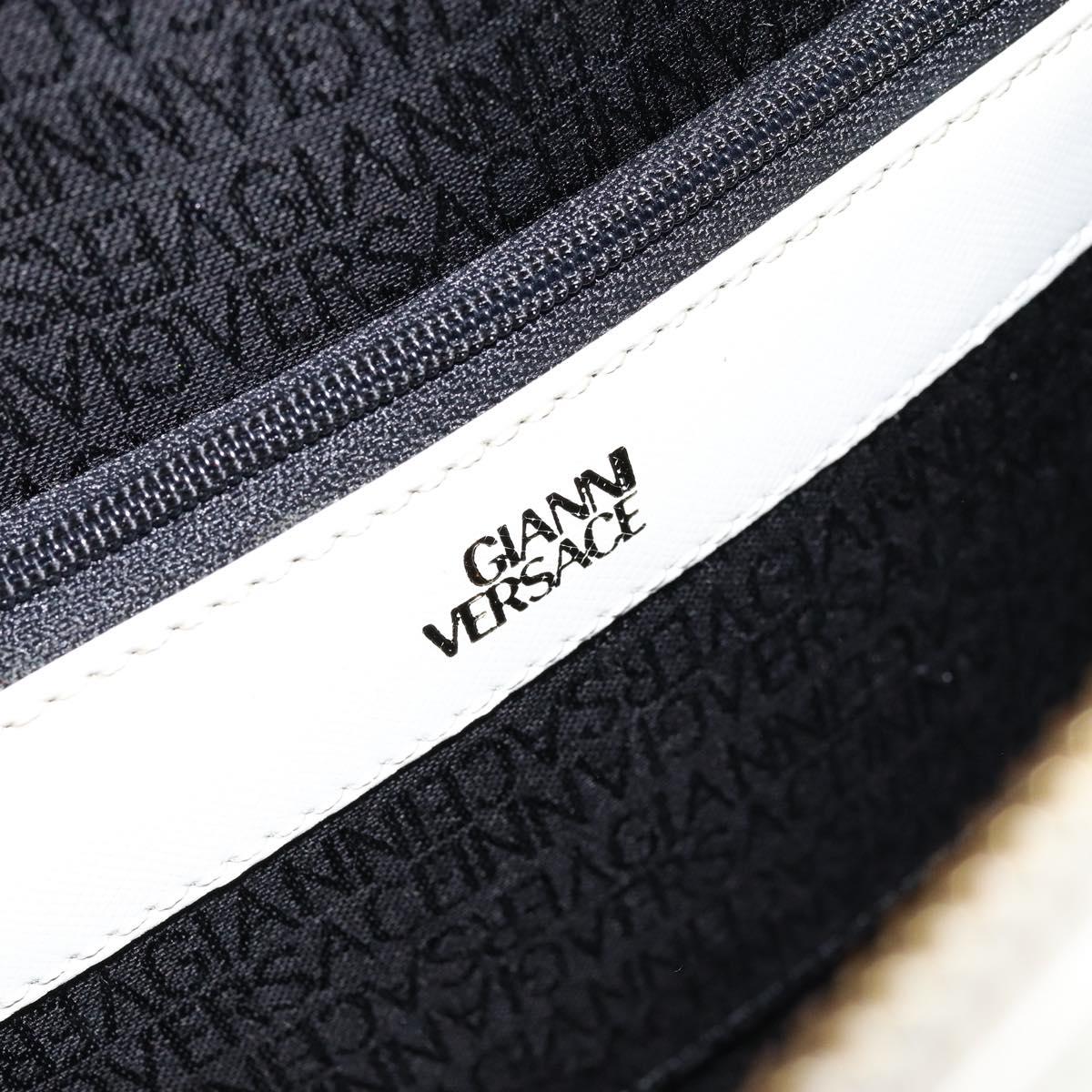 Gianni Versace Shoulder Bag Leather White Gold Auth BA8015