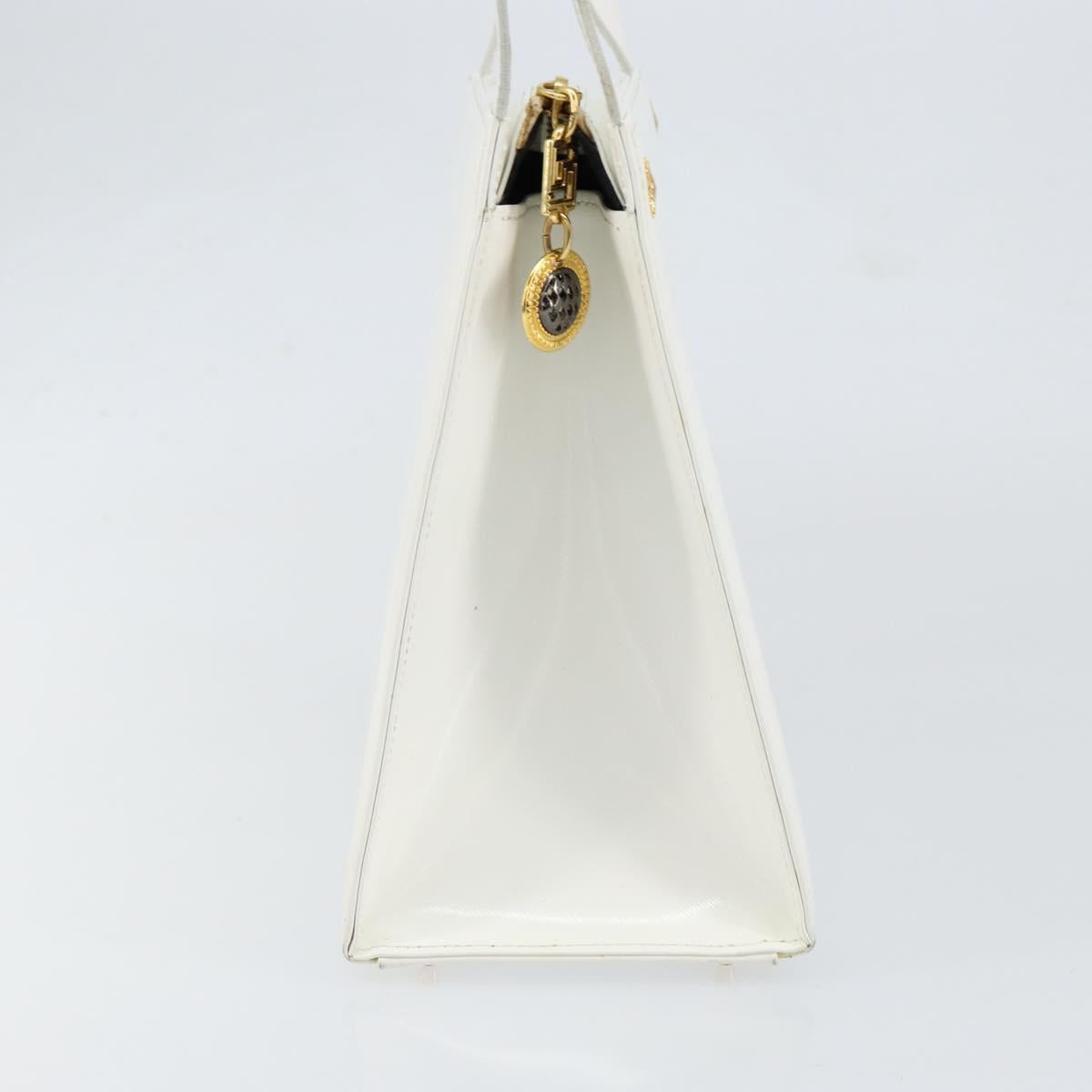 Gianni Versace Shoulder Bag Leather White Gold Auth BA8015