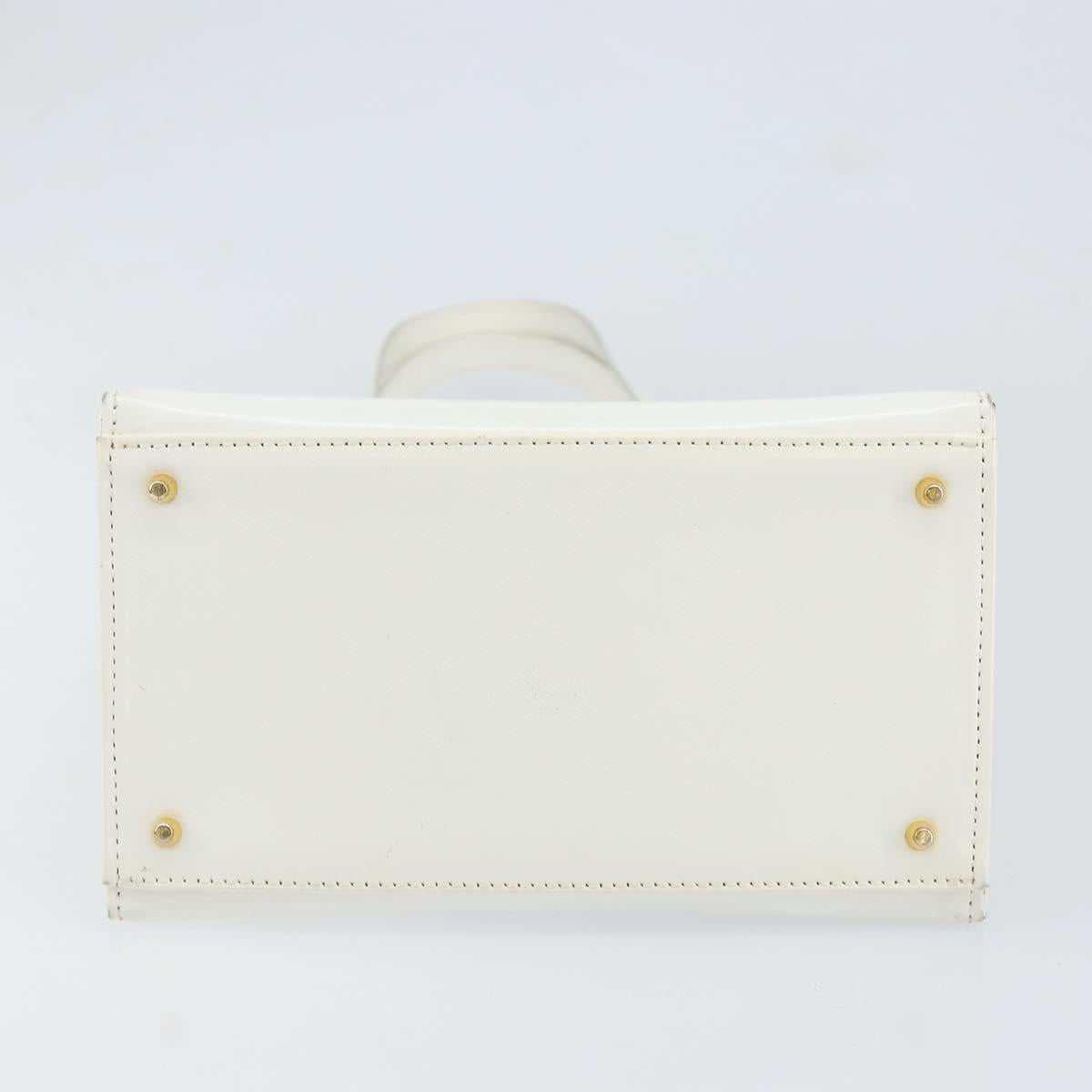 Gianni Versace Shoulder Bag Leather White Gold Auth BA8015