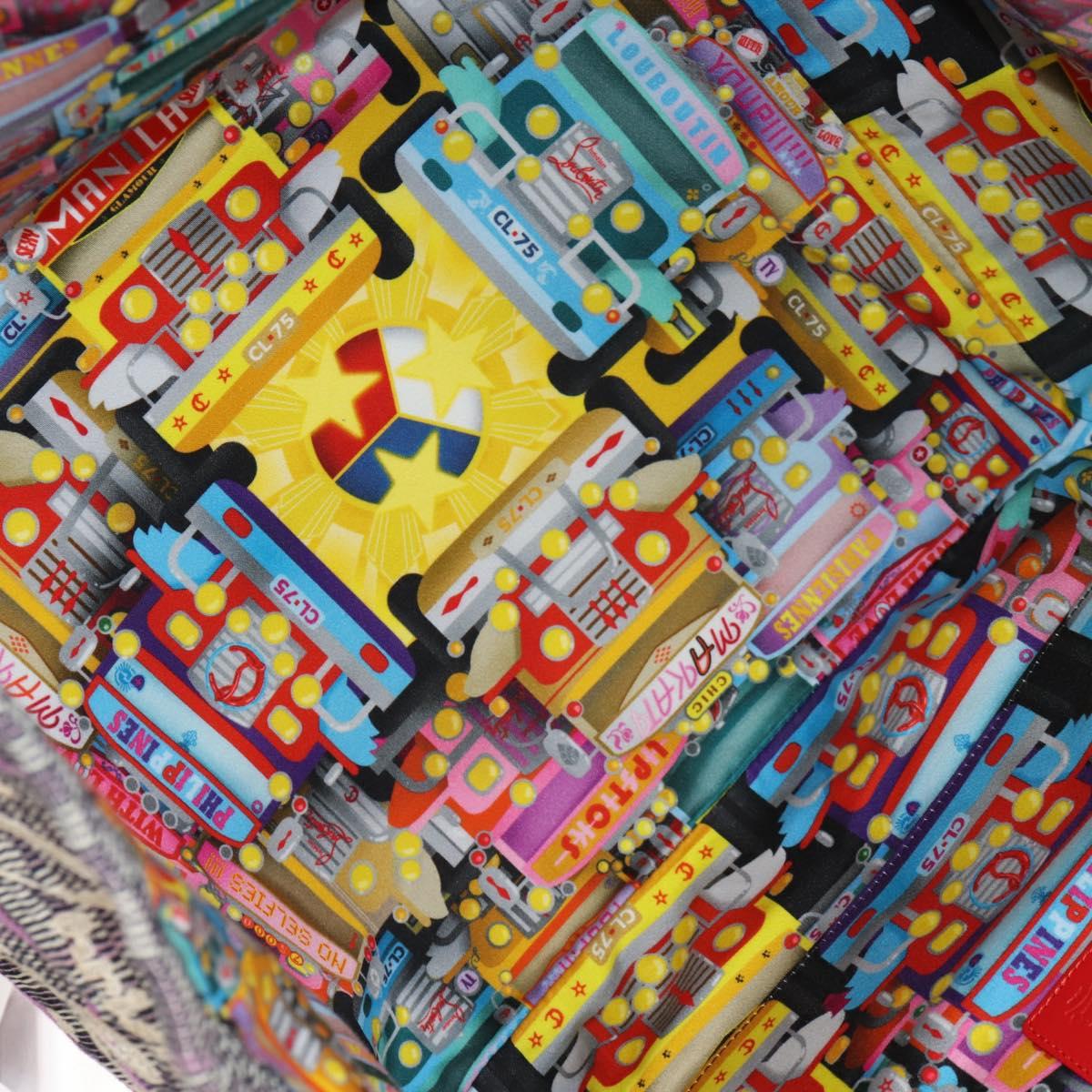 Christian Louboutin Tote Bag Canvas 2way Blue Silver Auth BA8017V