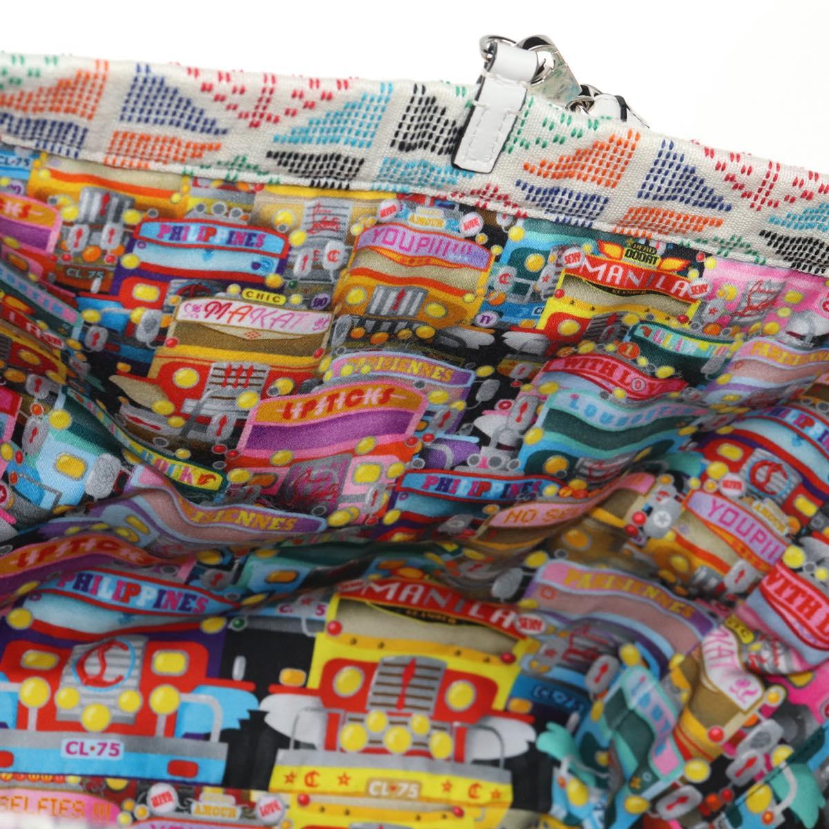 Christian Louboutin Tote Bag Canvas 2way Blue Silver Auth BA8017V