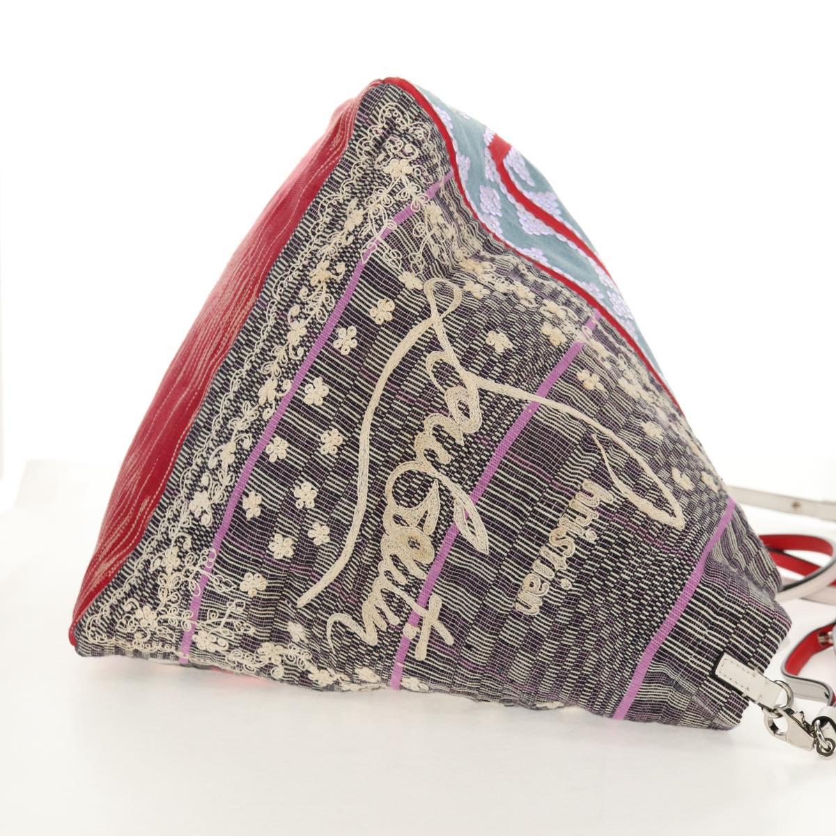 Christian Louboutin Tote Bag Canvas 2way Blue Silver Auth BA8017V