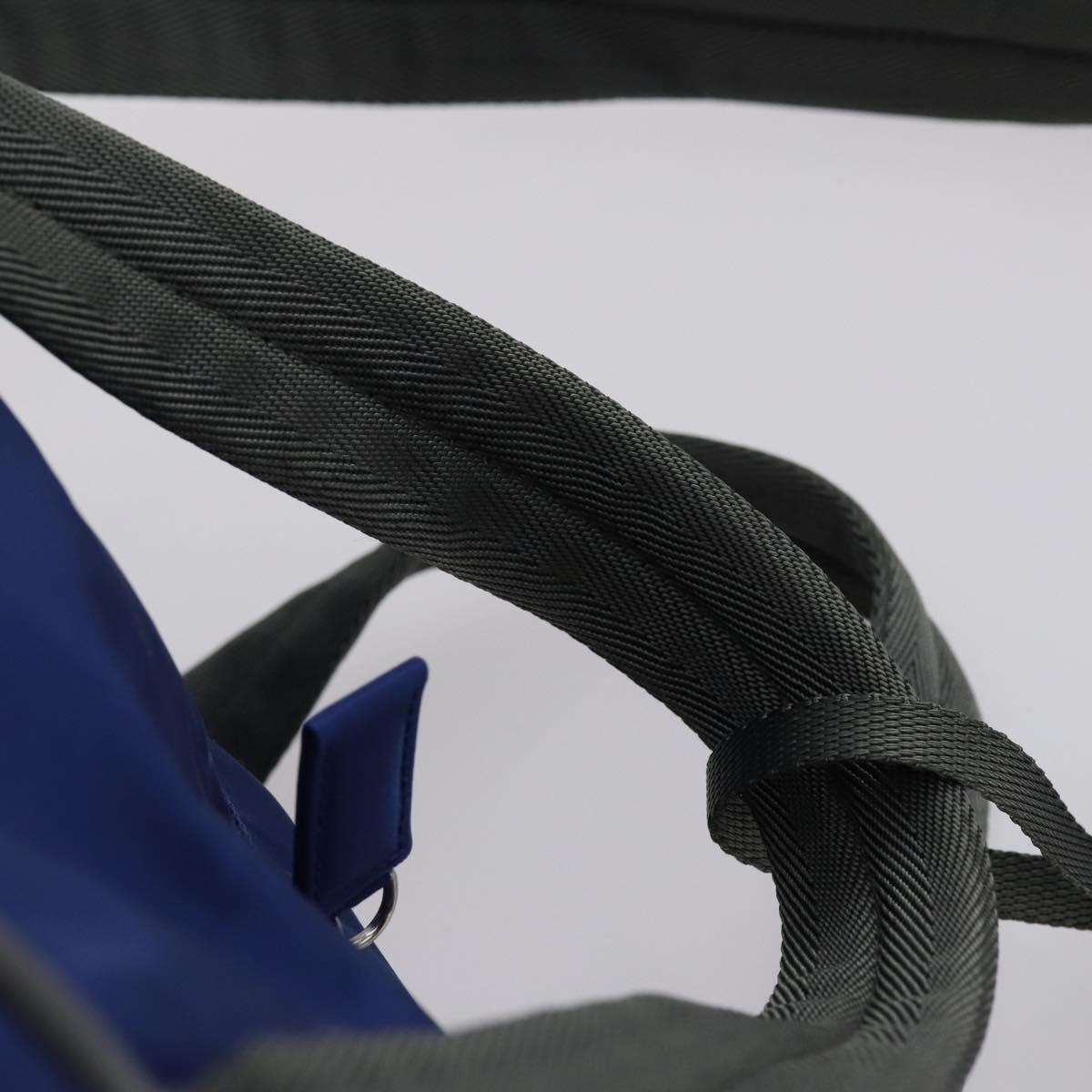 PRADA Sports Boston Bag Nylon 2way Blue Silver Auth BA8019