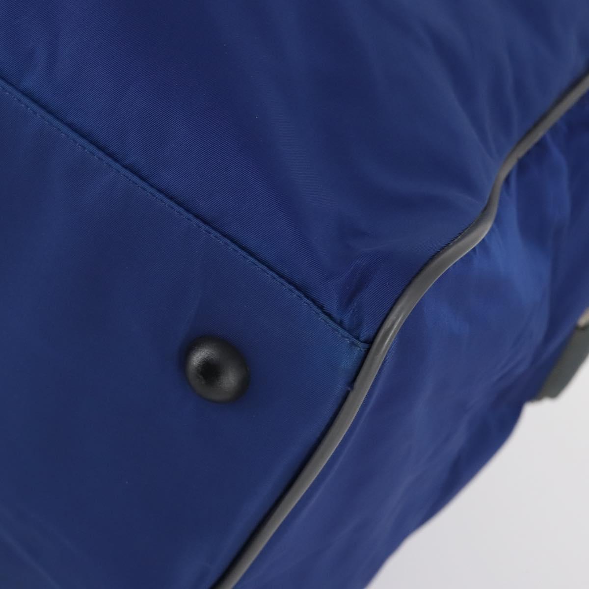 PRADA Sports Boston Bag Nylon 2way Blue Silver Auth BA8019