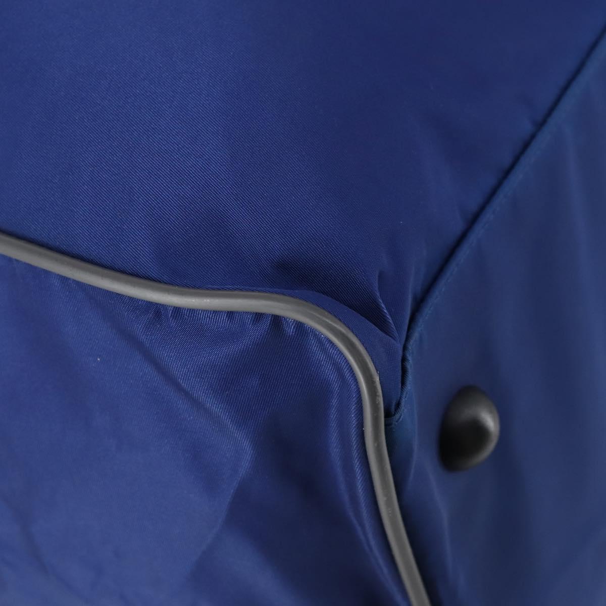 PRADA Sports Boston Bag Nylon 2way Blue Silver Auth BA8019