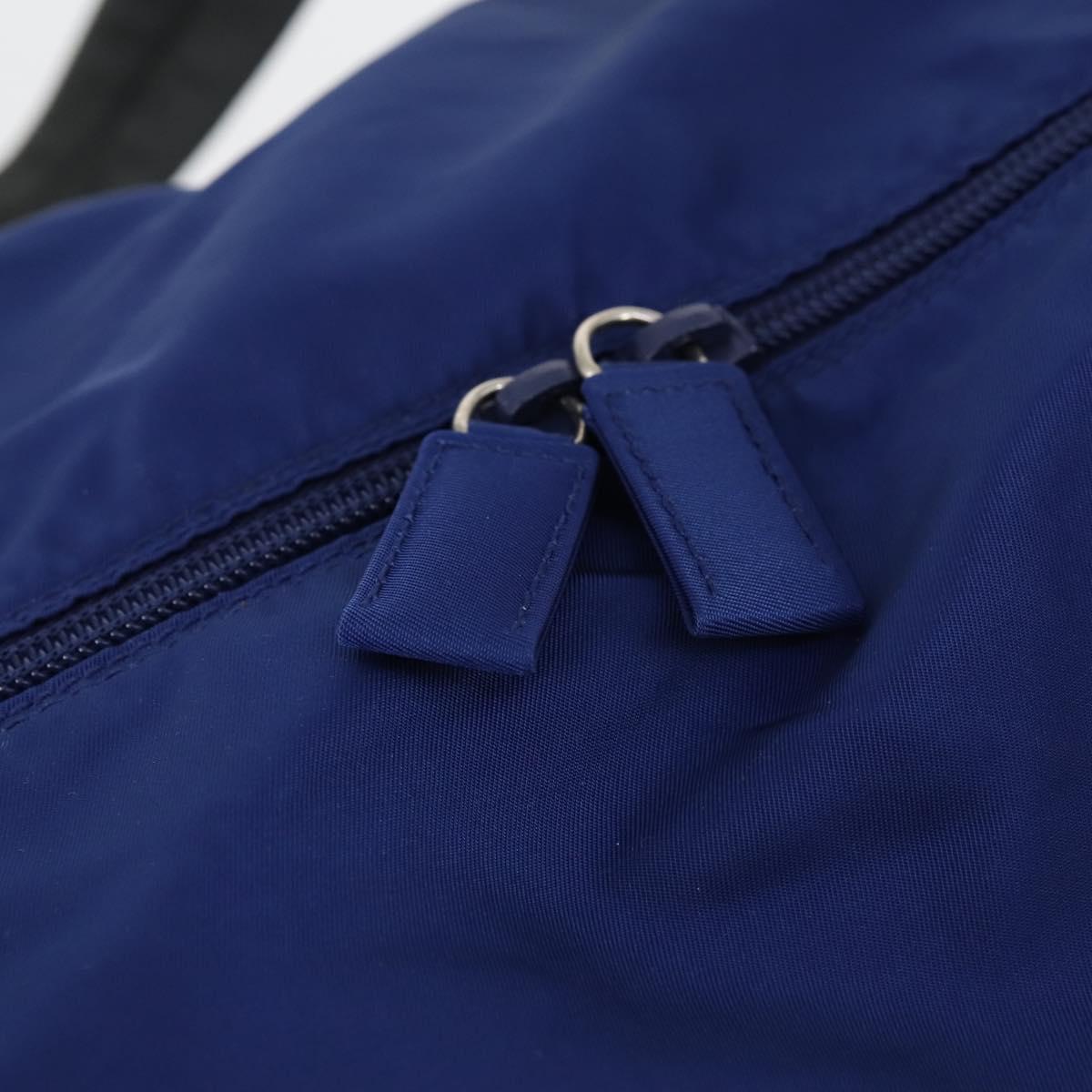 PRADA Sports Boston Bag Nylon 2way Blue Silver Auth BA8019