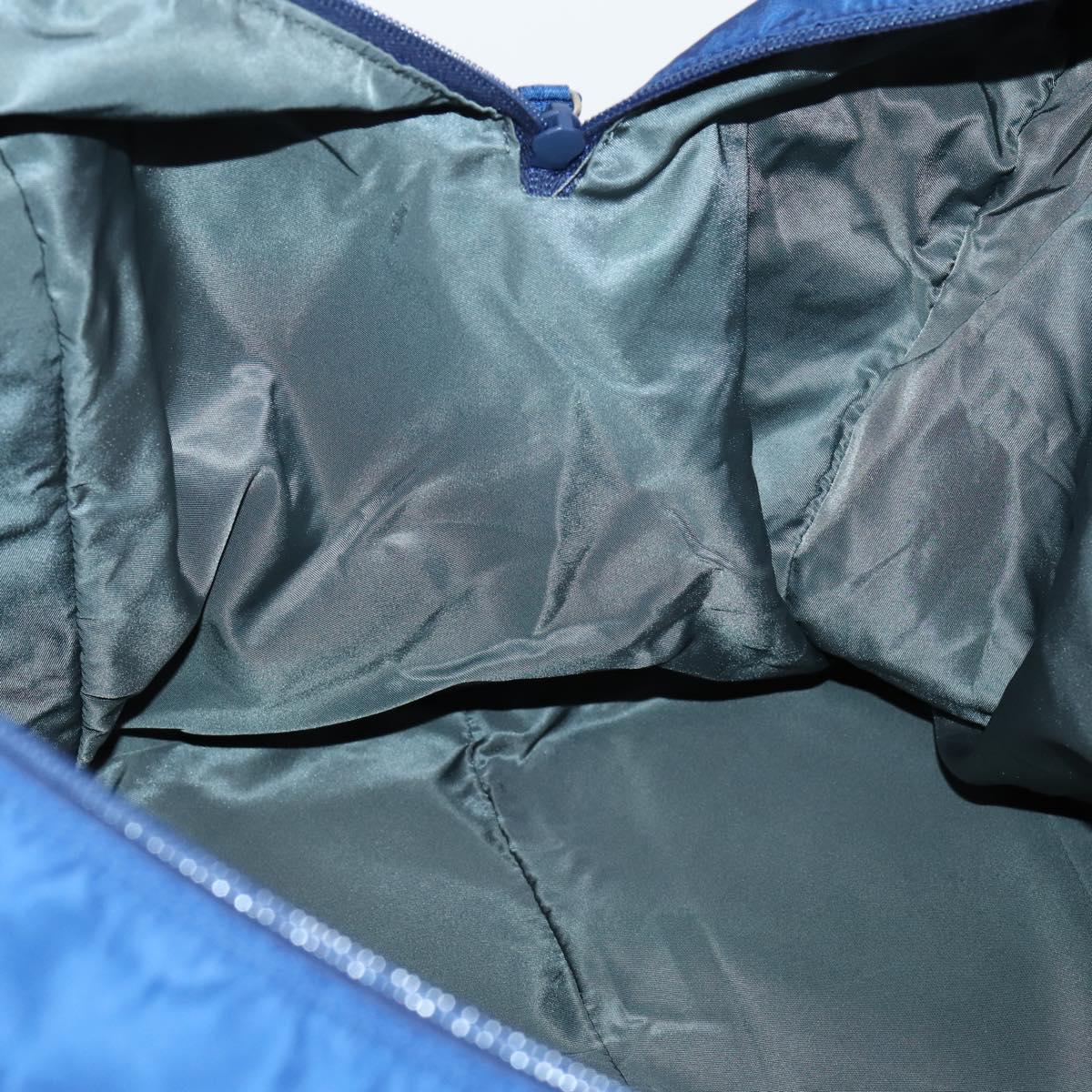 PRADA Sports Boston Bag Nylon 2way Blue Silver Auth BA8019