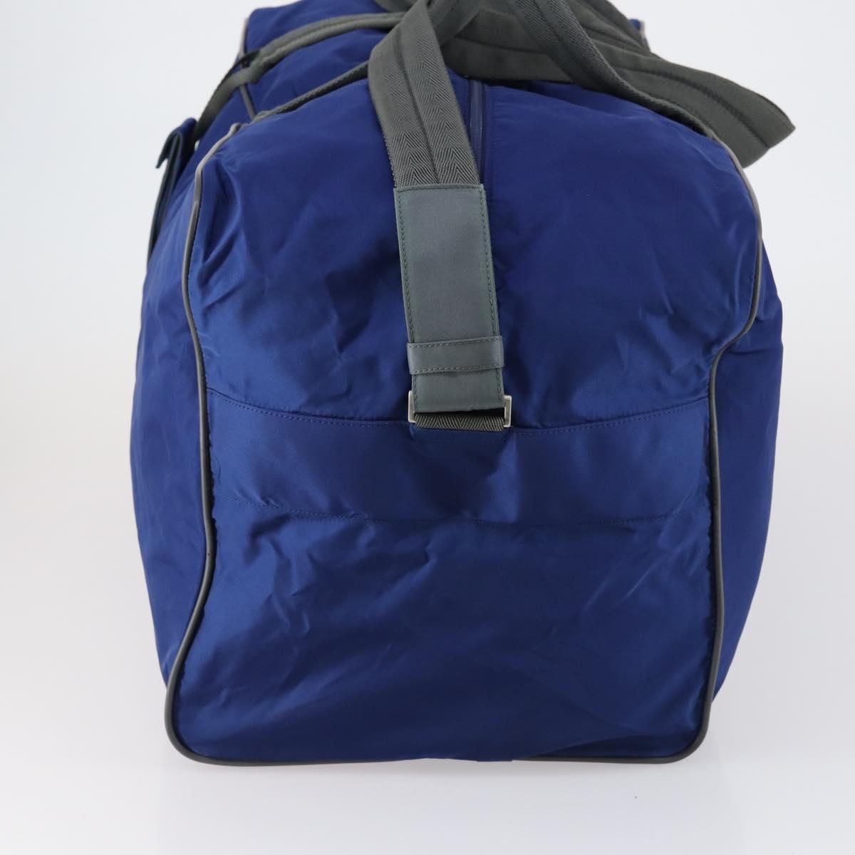 PRADA Sports Boston Bag Nylon 2way Blue Silver Auth BA8019