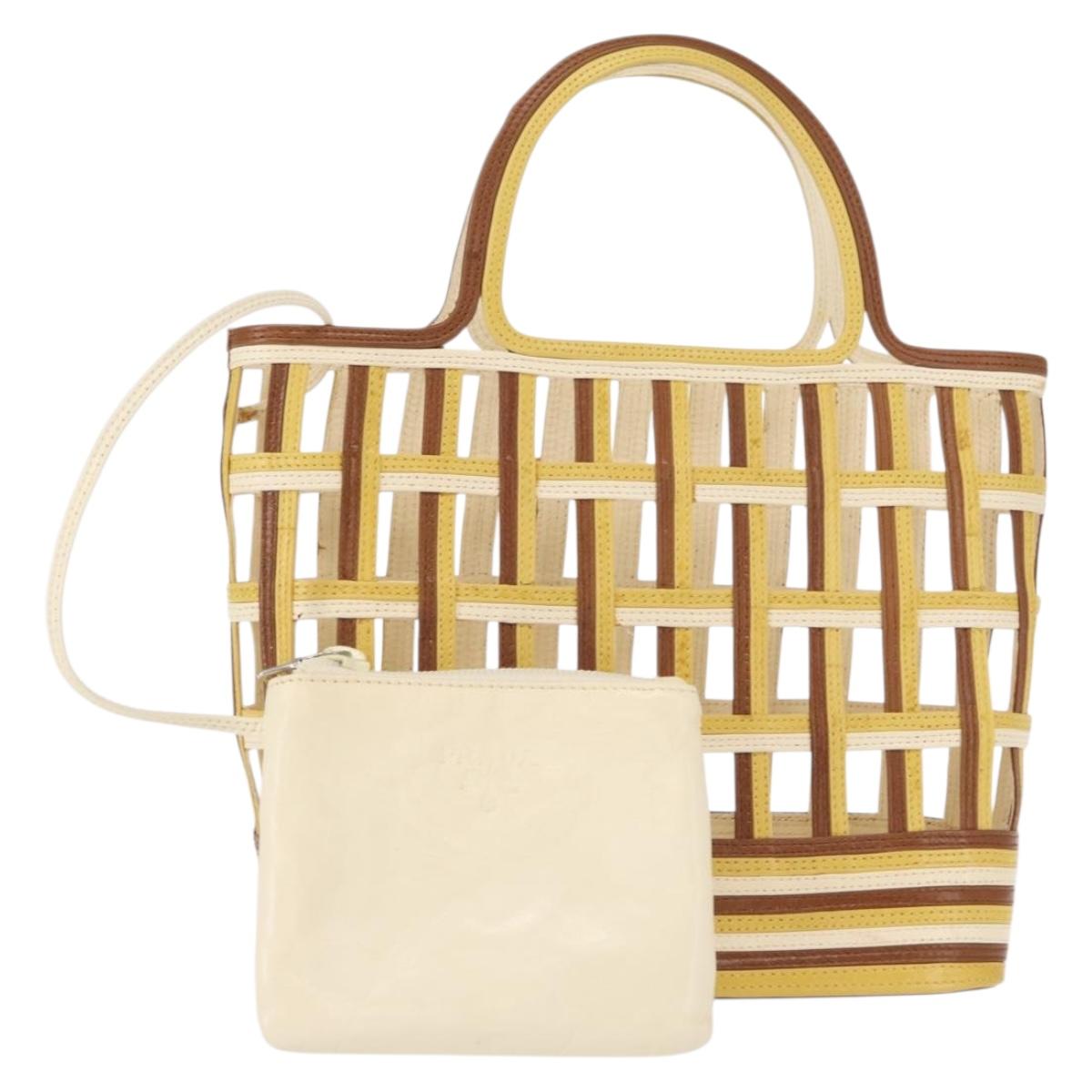 PRADA Hand Bag Leather Brown Auth BA8023