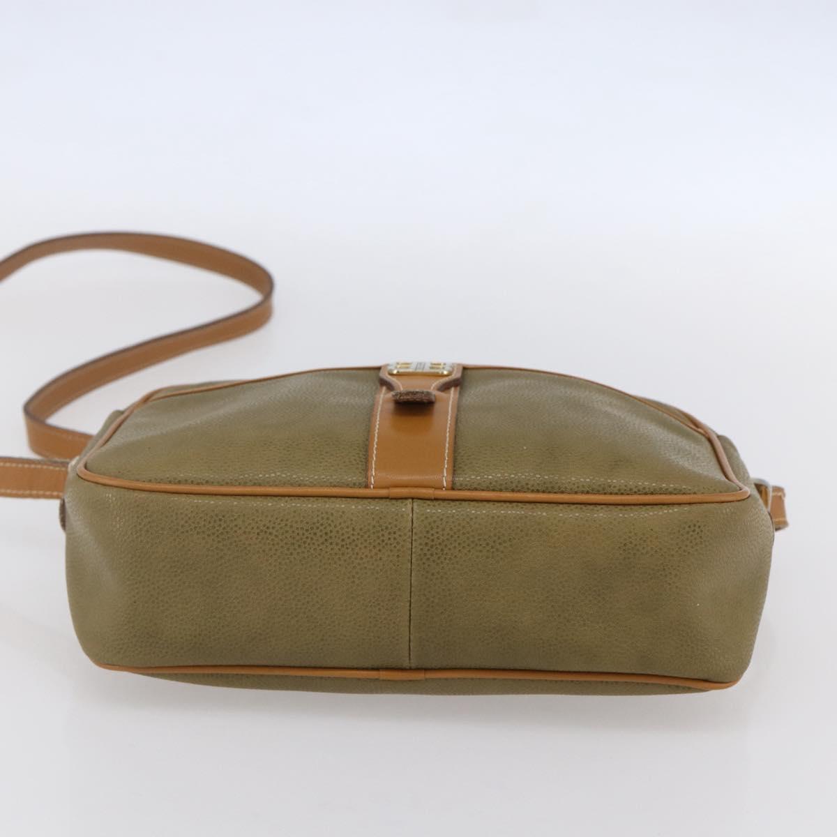 BALENCIAGA Shoulder Bag Leather Beige Silver Auth BA8029