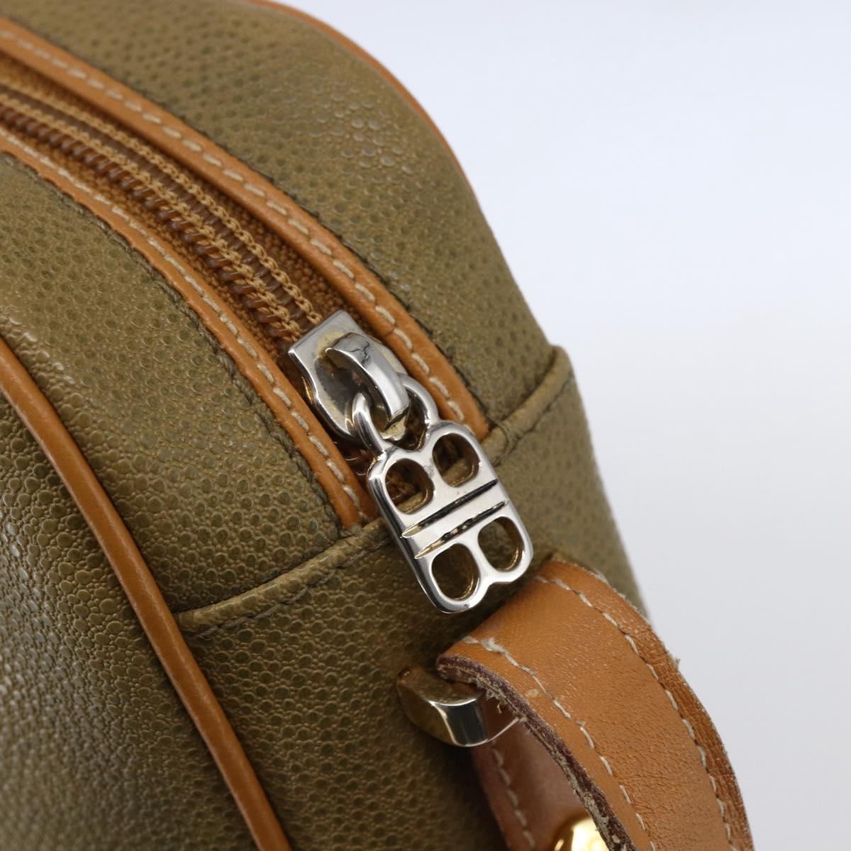 BALENCIAGA Shoulder Bag Leather Beige Silver Auth BA8029