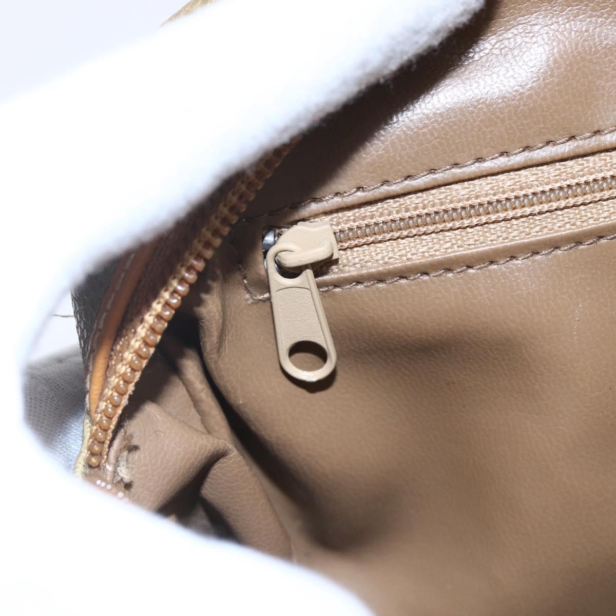 BALENCIAGA Shoulder Bag Leather Beige Silver Auth BA8029