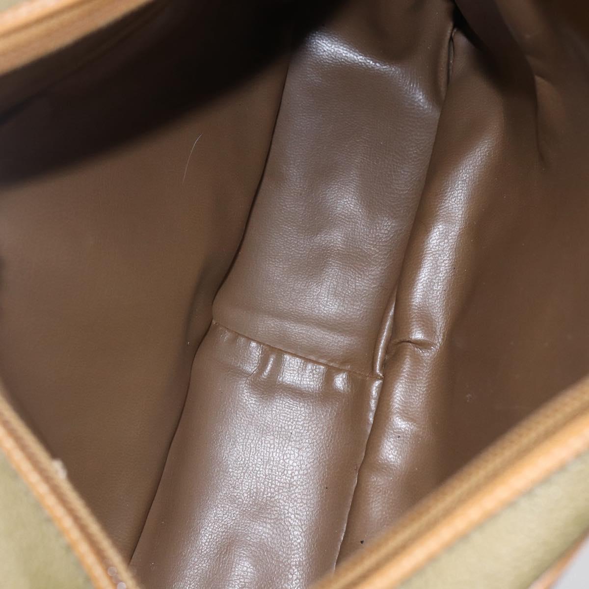 BALENCIAGA Shoulder Bag Leather Beige Silver Auth BA8029