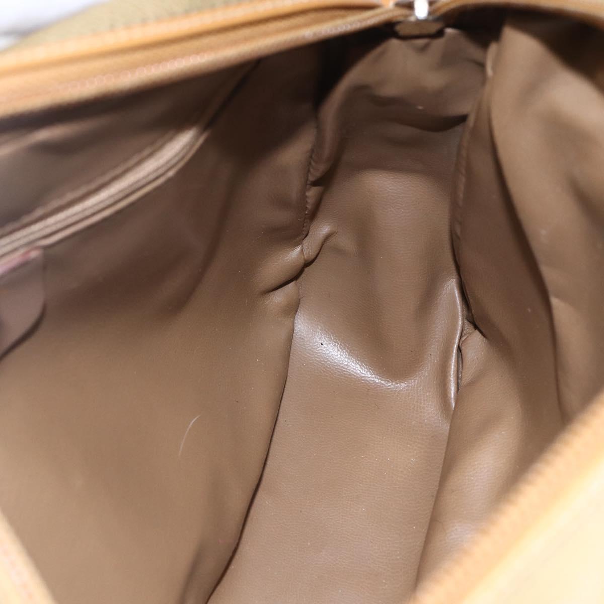 BALENCIAGA Shoulder Bag Leather Beige Silver Auth BA8029