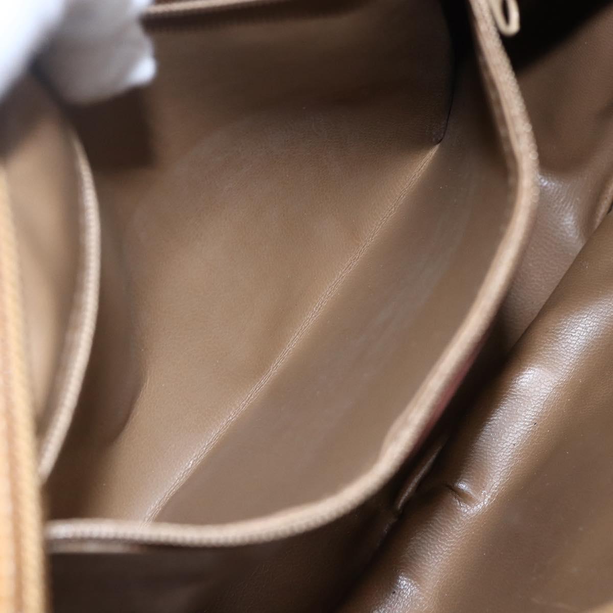 BALENCIAGA Shoulder Bag Leather Beige Silver Auth BA8029