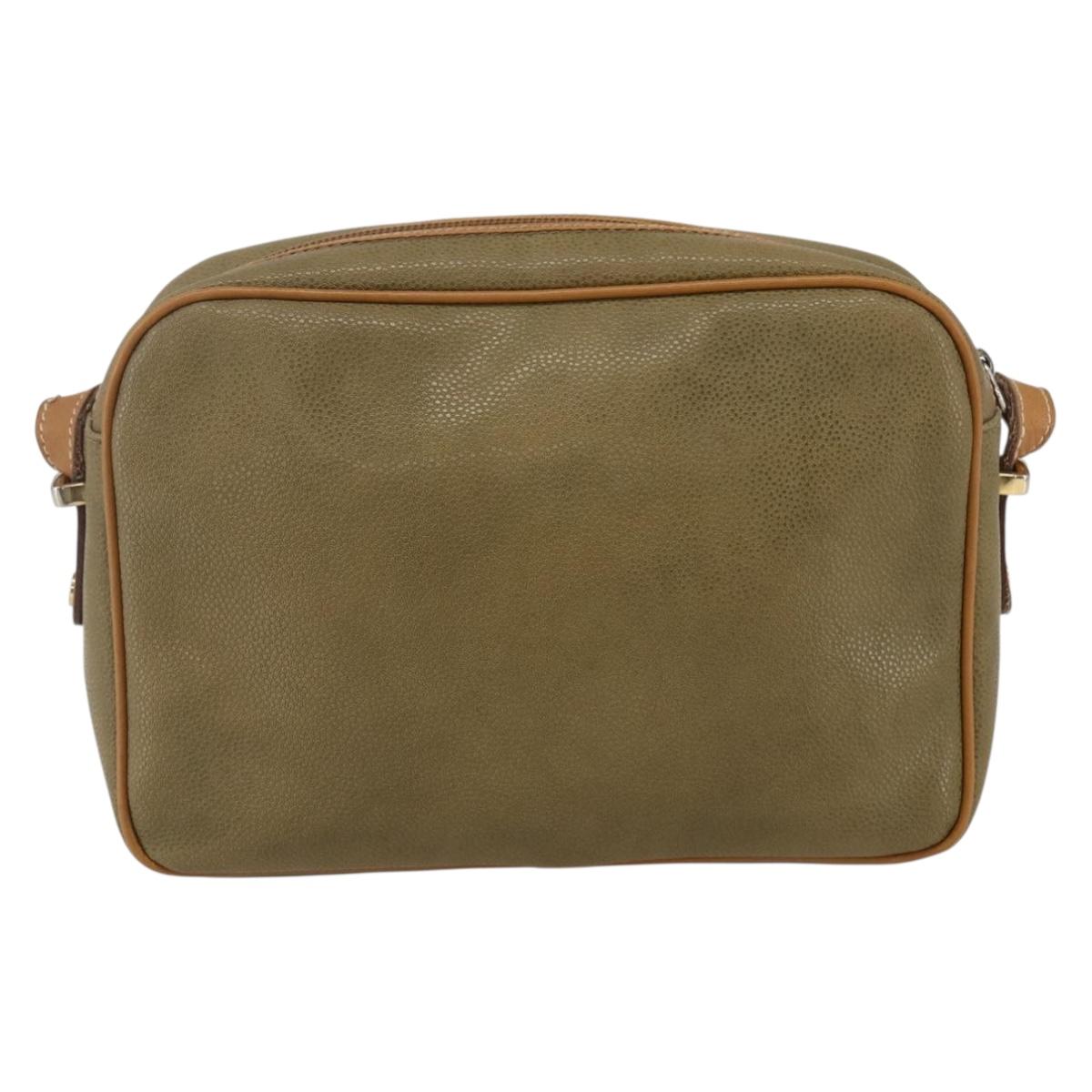 BALENCIAGA Shoulder Bag Leather Beige Silver Auth BA8029