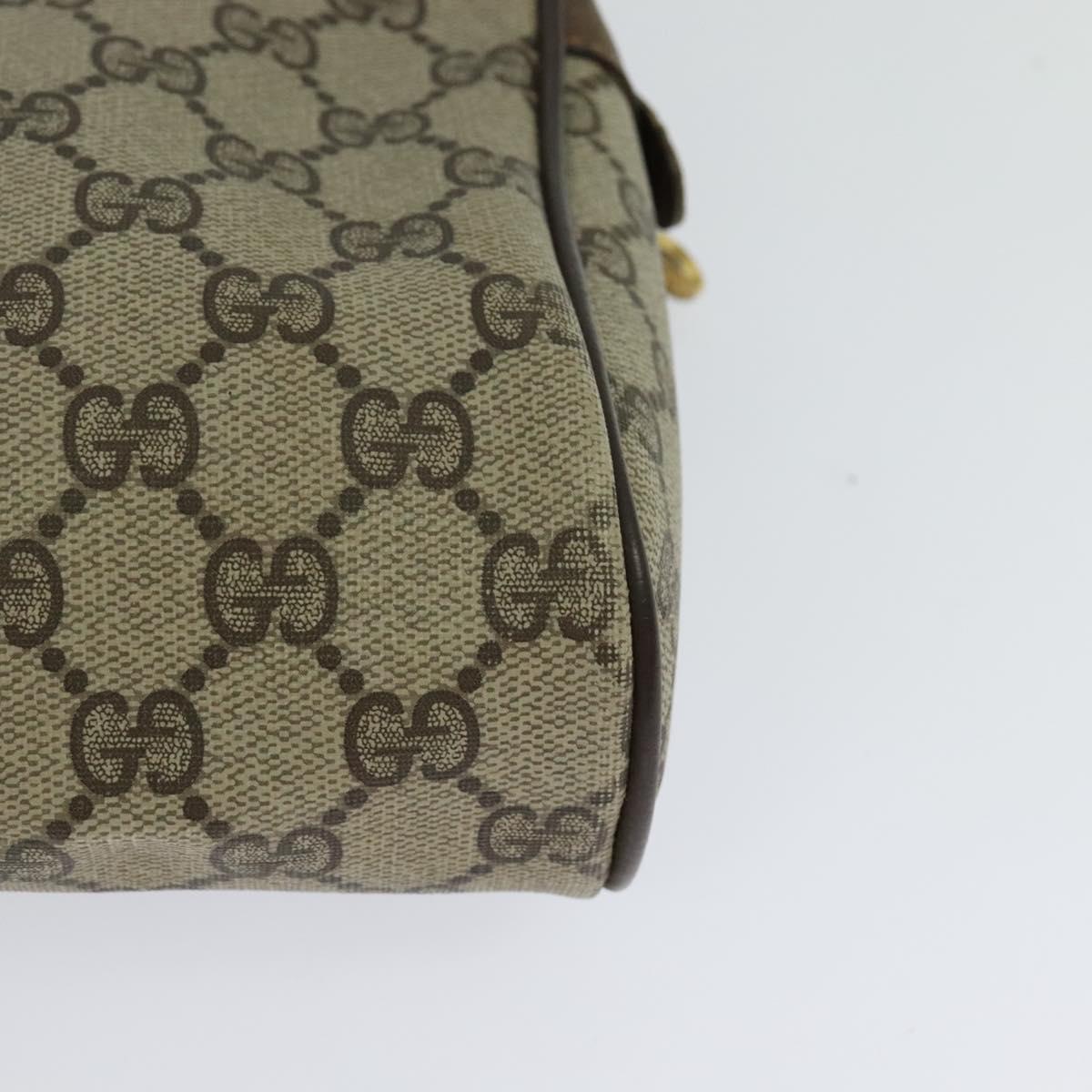 GUCCI GG Supreme Web Sherry Line Clutch Bag PVC Beige Gold 84 01 012 Auth BA803