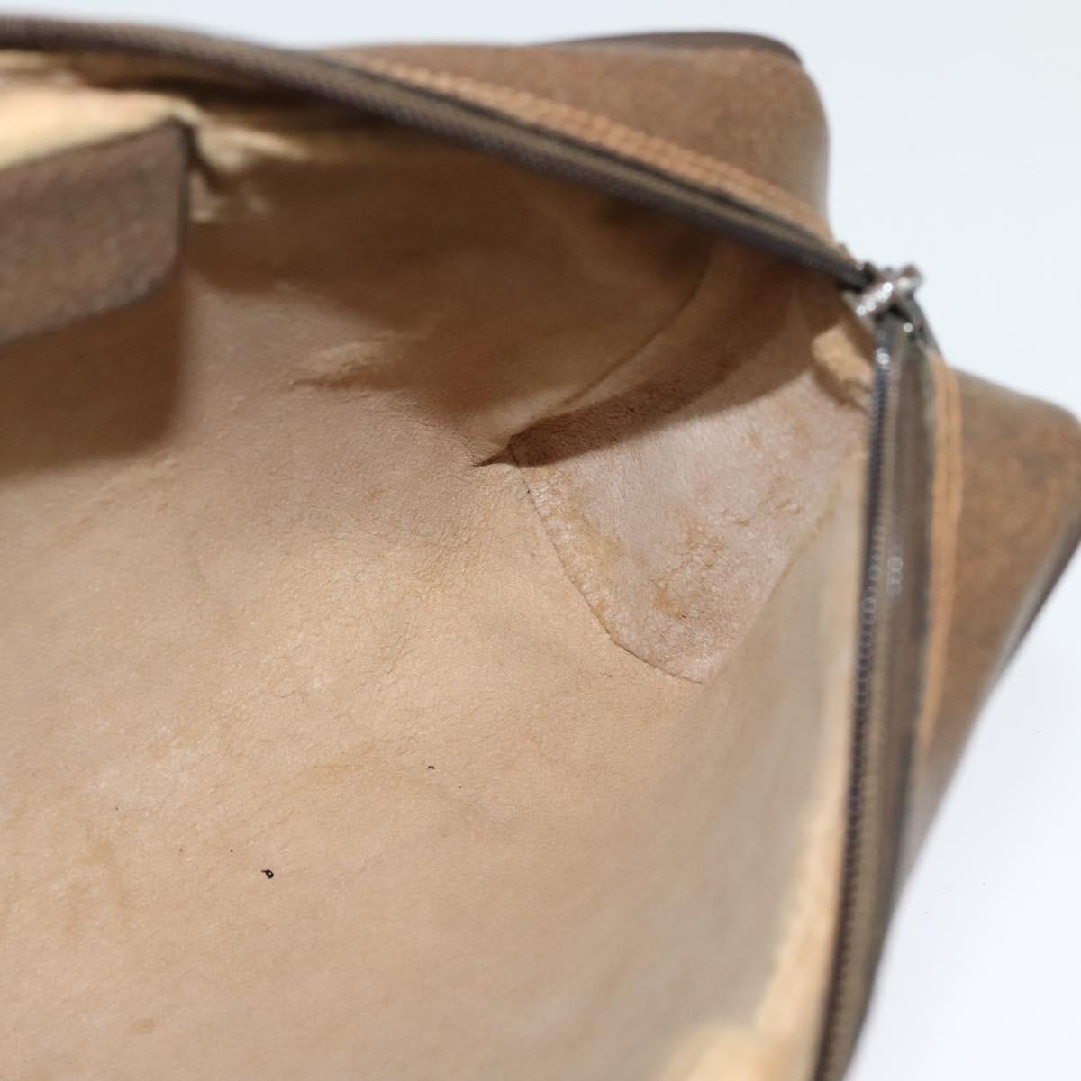 GUCCI GG Supreme Web Sherry Line Clutch Bag PVC Beige Gold 84 01 012 Auth BA803