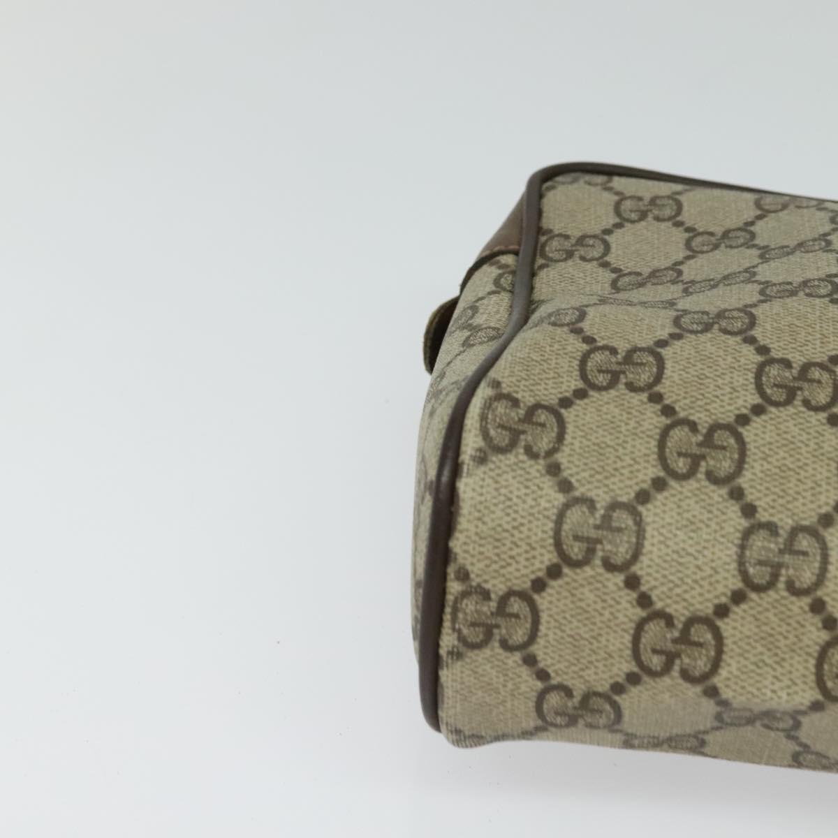 GUCCI GG Supreme Web Sherry Line Clutch Bag PVC Beige Gold 84 01 012 Auth BA803