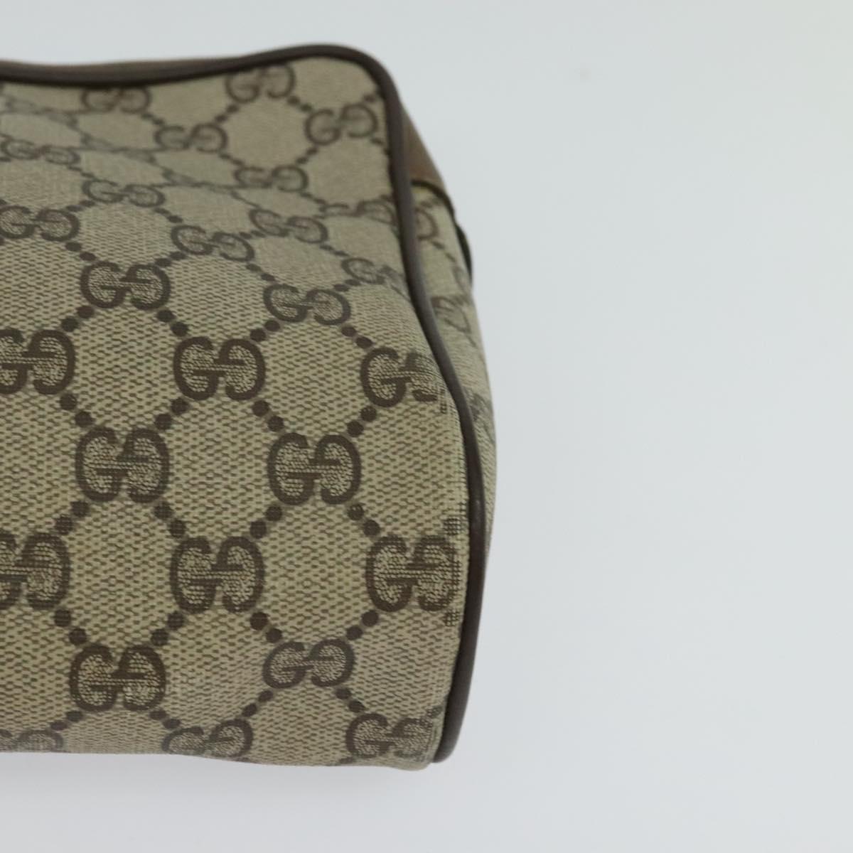 GUCCI GG Supreme Web Sherry Line Clutch Bag PVC Beige Gold 84 01 012 Auth BA803