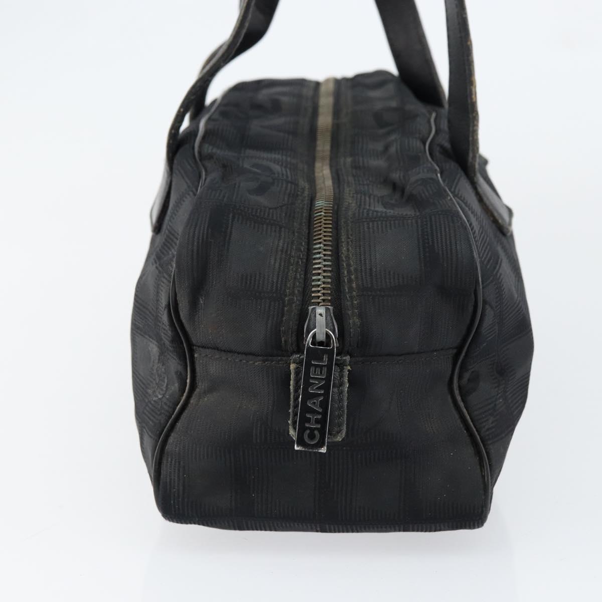 CHANEL New Travel Line Hand Bag Nylon Black CC Auth BA8039