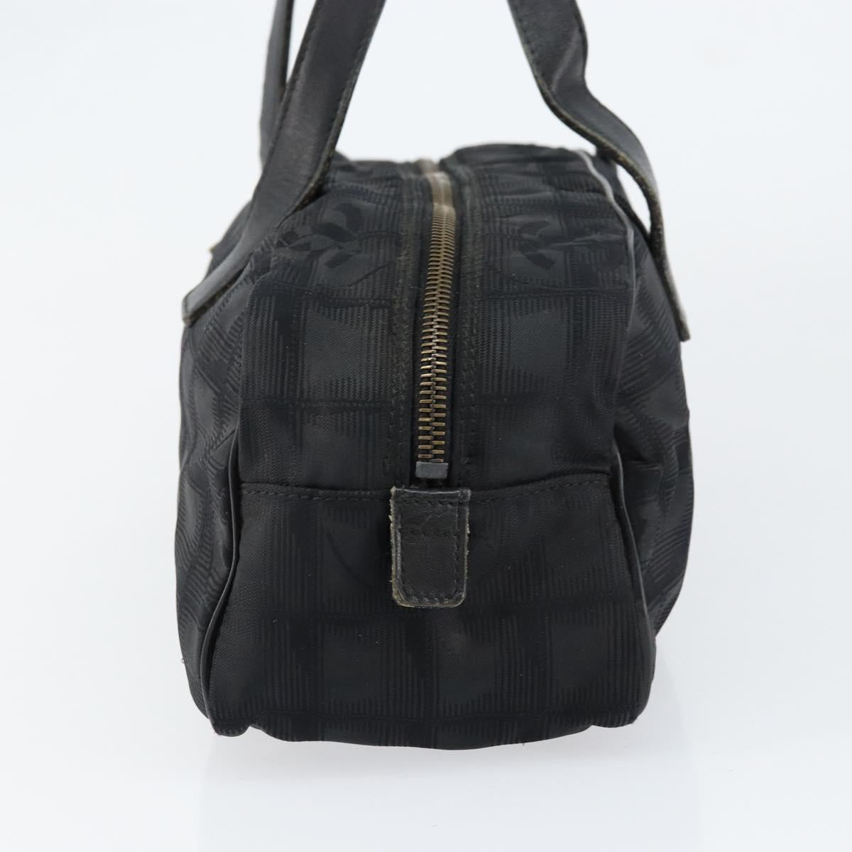 CHANEL New Travel Line Hand Bag Nylon Black CC Auth BA8039