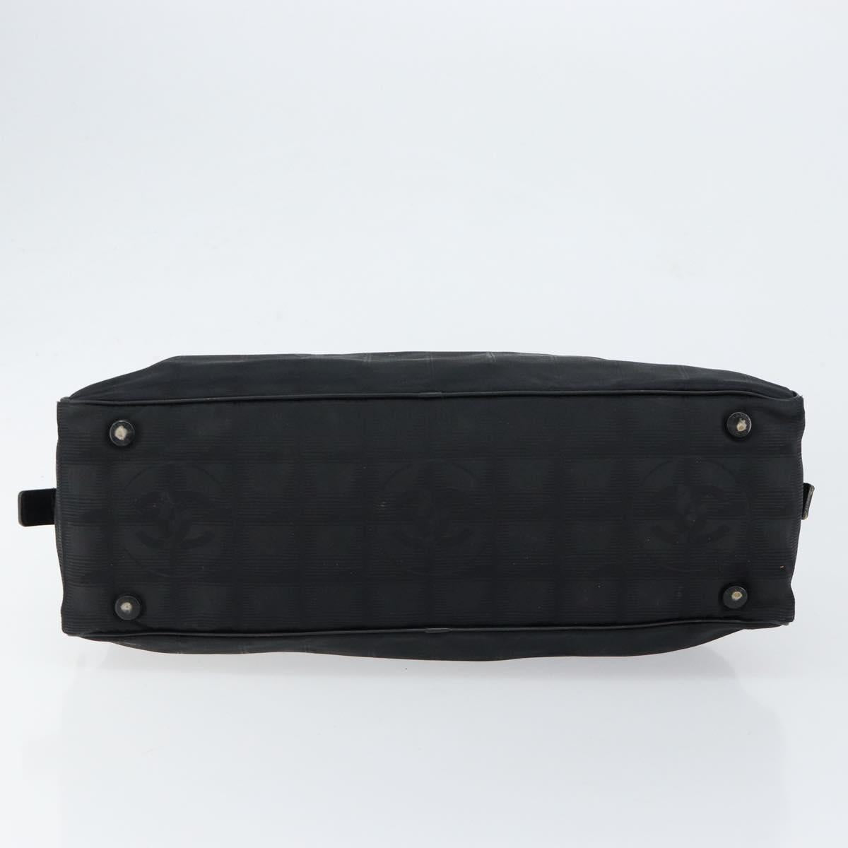 CHANEL New Travel Line Hand Bag Nylon Black CC Auth BA8039