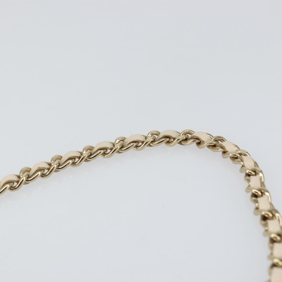CHANEL Matelasse Chain Shoulder Bag Lamb Skin Beige Gold CC Auth ba8041M