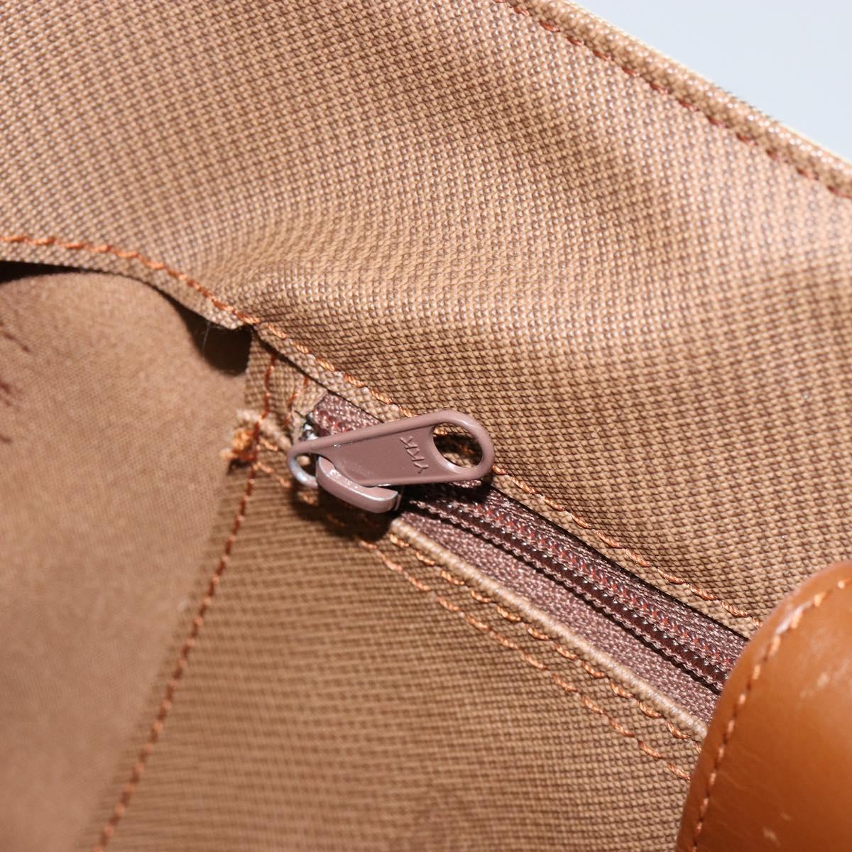 Burberrys Nova Check Hand Bag Canvas Beige Gold Auth BA8044