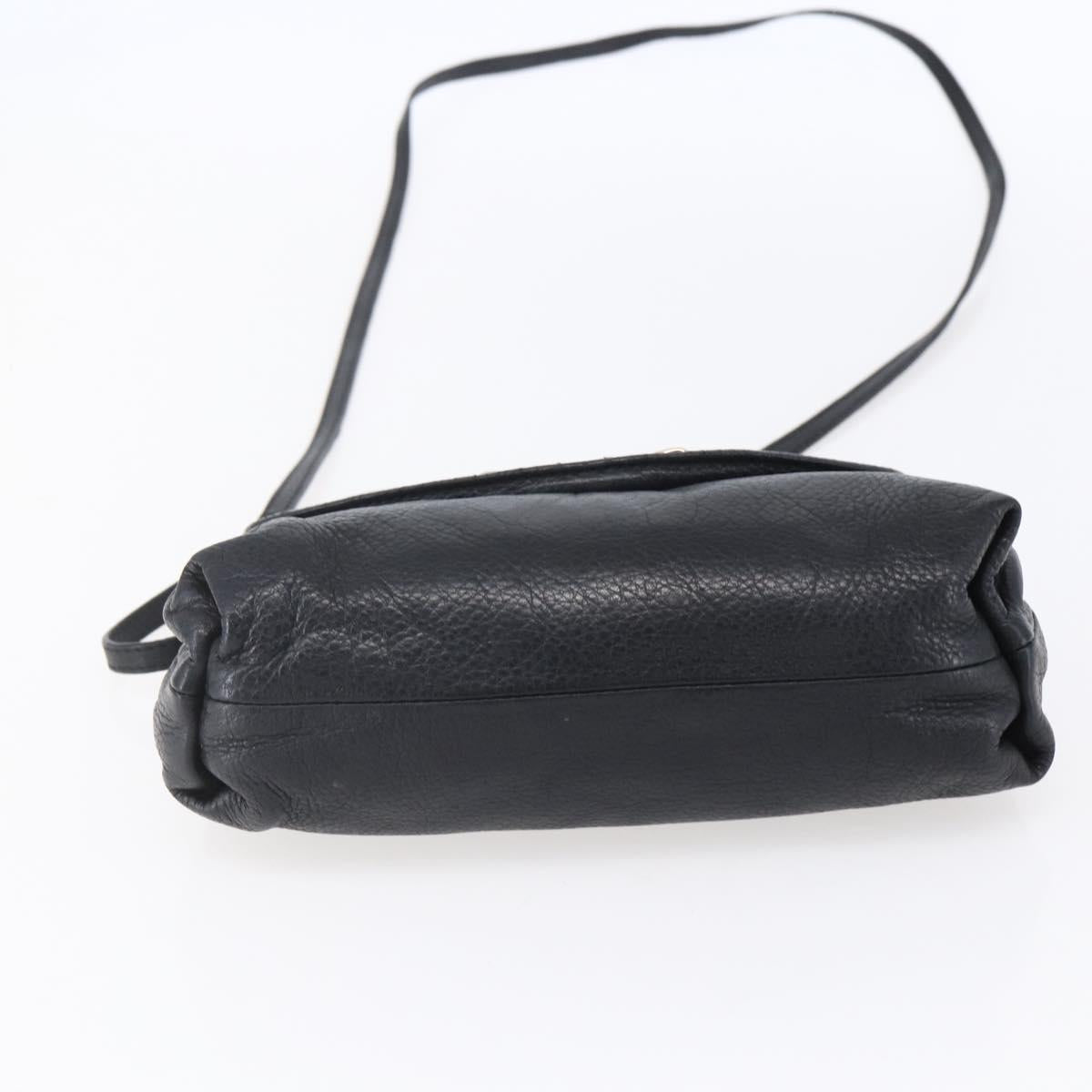 Chloe Lily Hand Bag Leather 2way Black Silver Auth BA8050