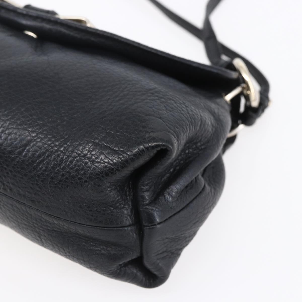 Chloe Lily Hand Bag Leather 2way Black Silver Auth BA8050