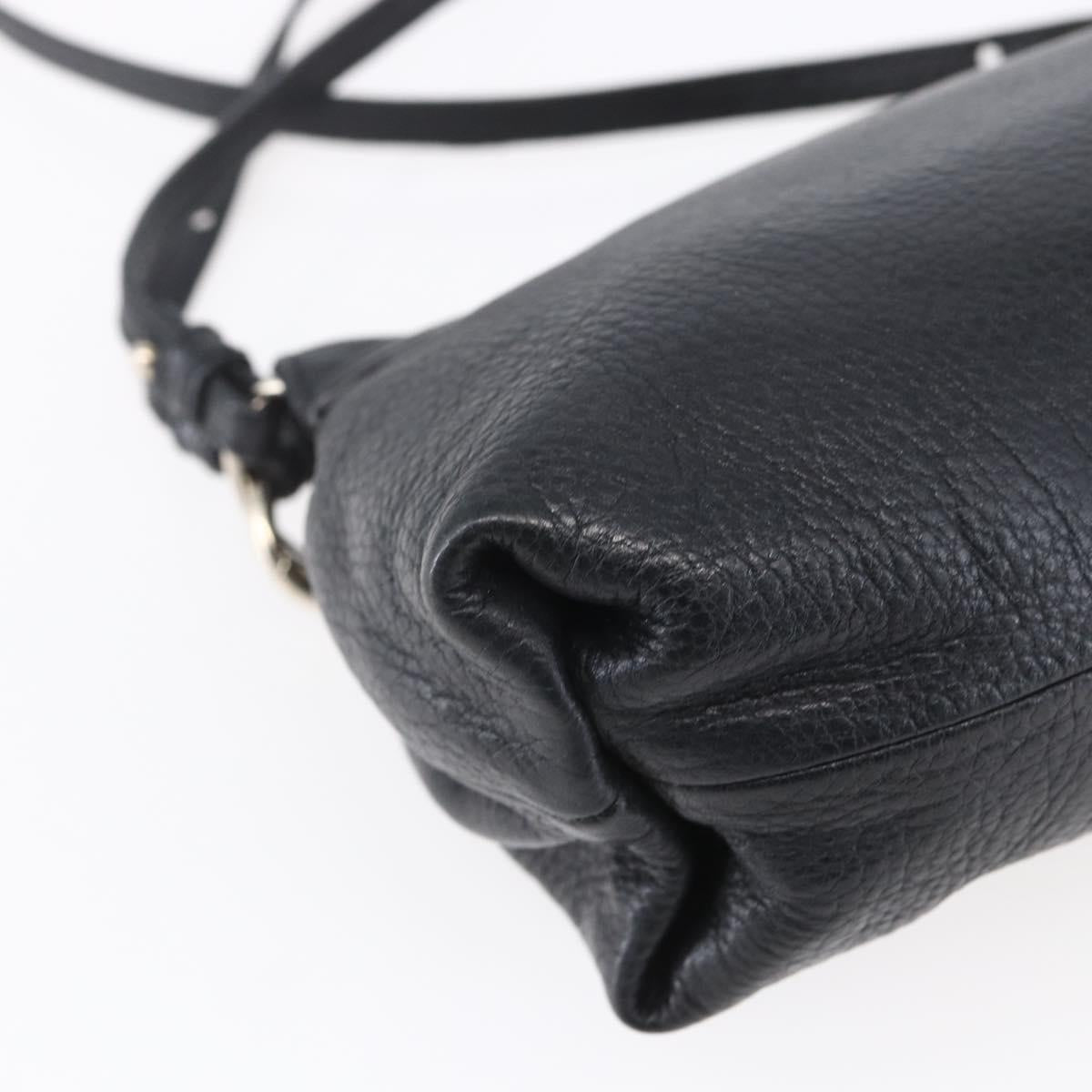 Chloe Lily Hand Bag Leather 2way Black Silver Auth BA8050