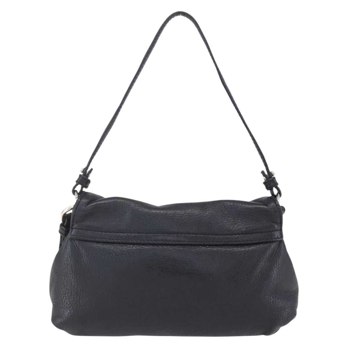 Chloe Lily Hand Bag Leather 2way Black Silver Auth BA8050