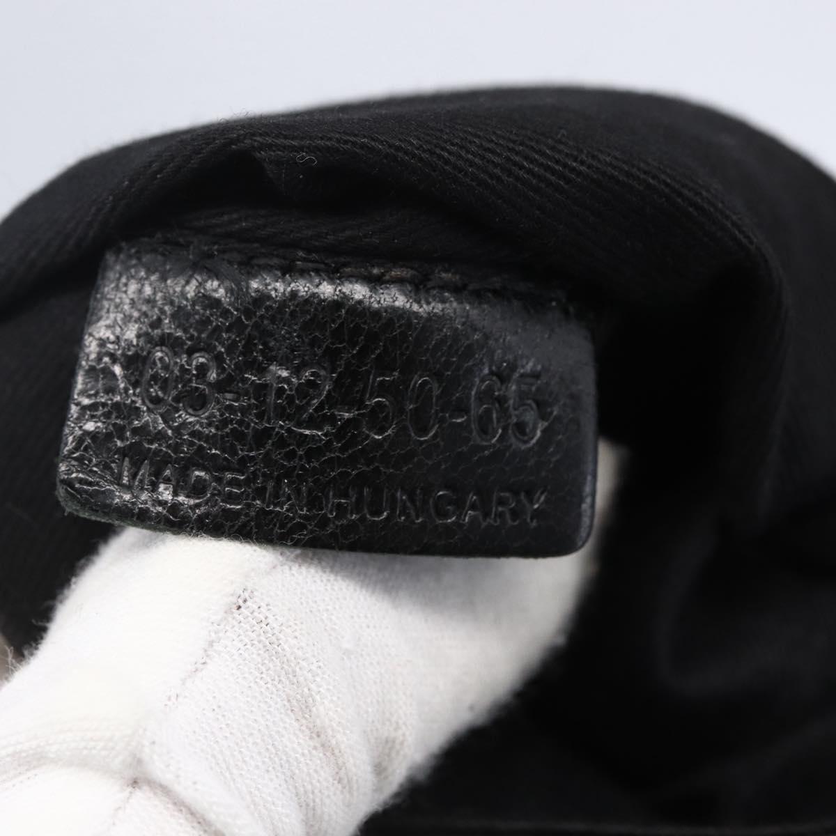 Chloe Etel Hand Bag Leather 2way Black Gold Auth BA8053